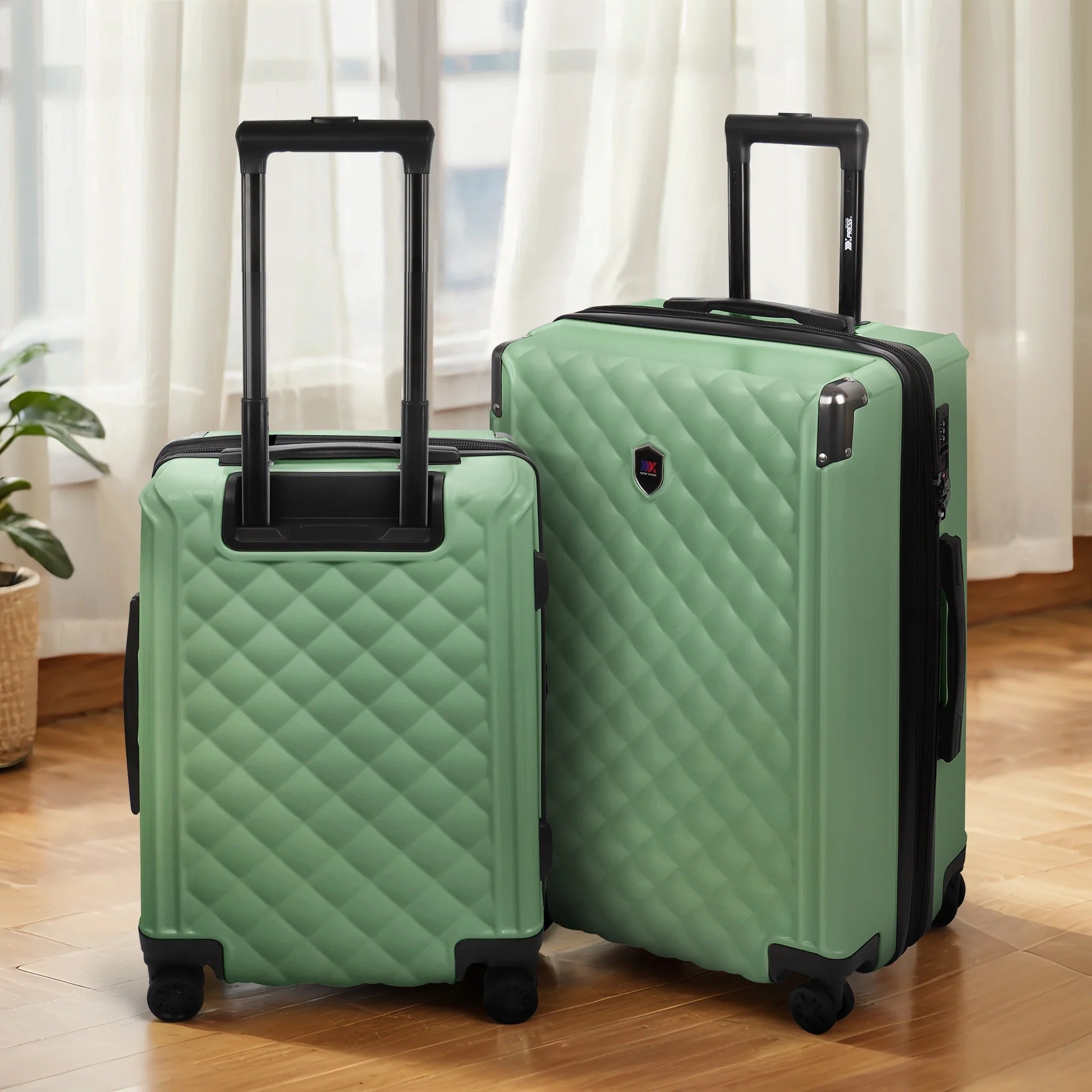 NEW YORK XPRESS WD-576 ABS Hard-shell Expandable Suitcase with Spinner Wheels and TSA Lock