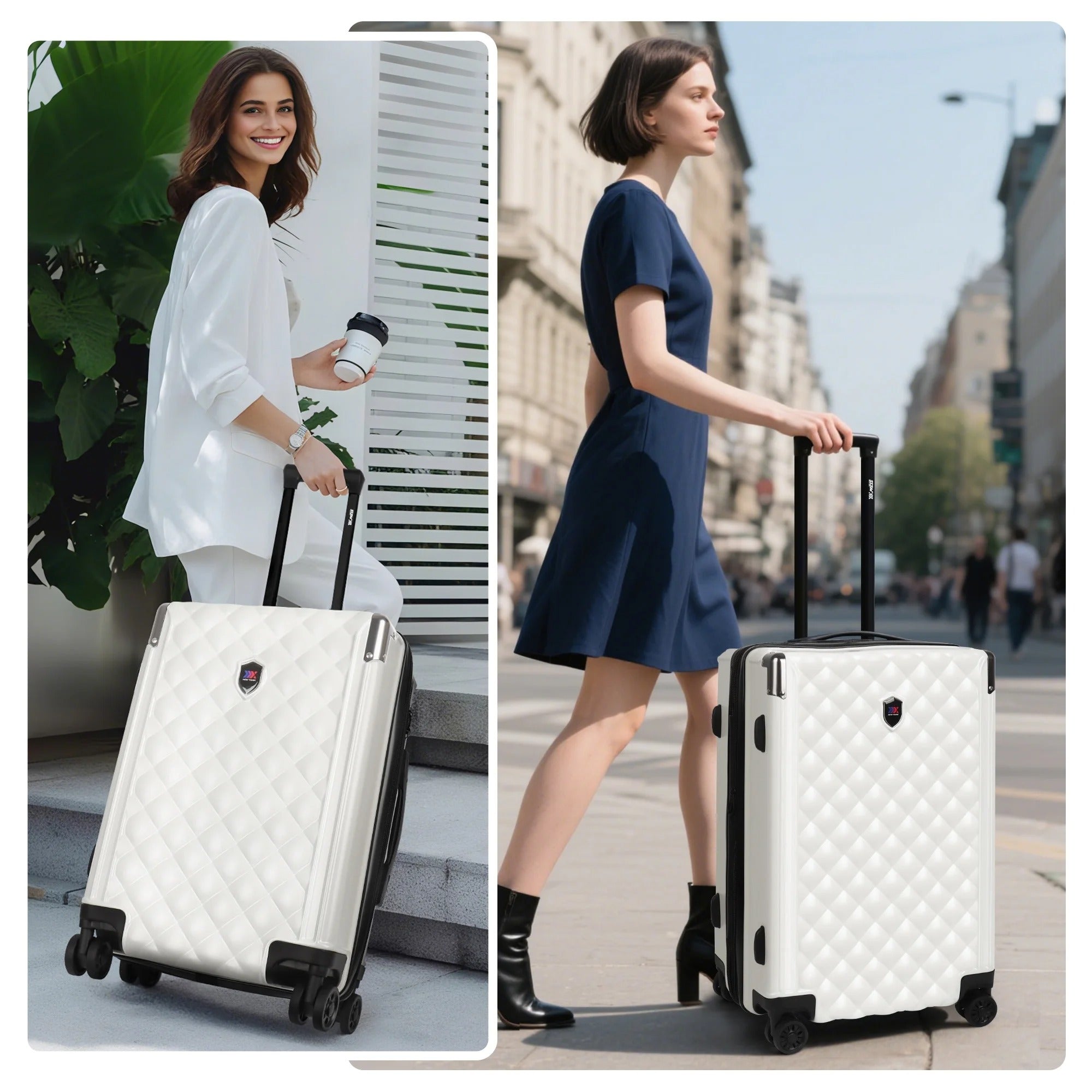 NEW YORK XPRESS WD-576 ABS Hard-shell Expandable Suitcase with Spinner Wheels and TSA Lock