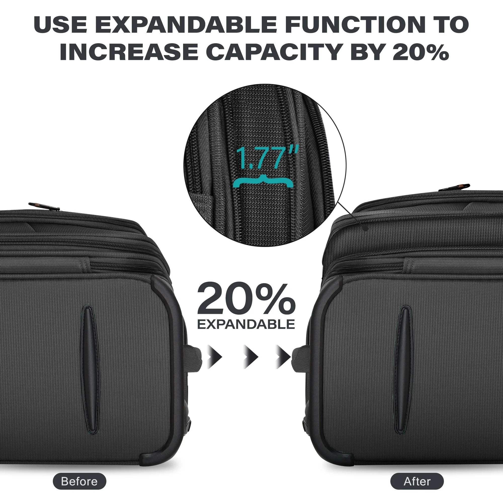 NEW YORK XPRESS XJ-1907 Expandable Soft Shell Spinner Suitcase with TSA Lock, Durable Lightweight Travel Case