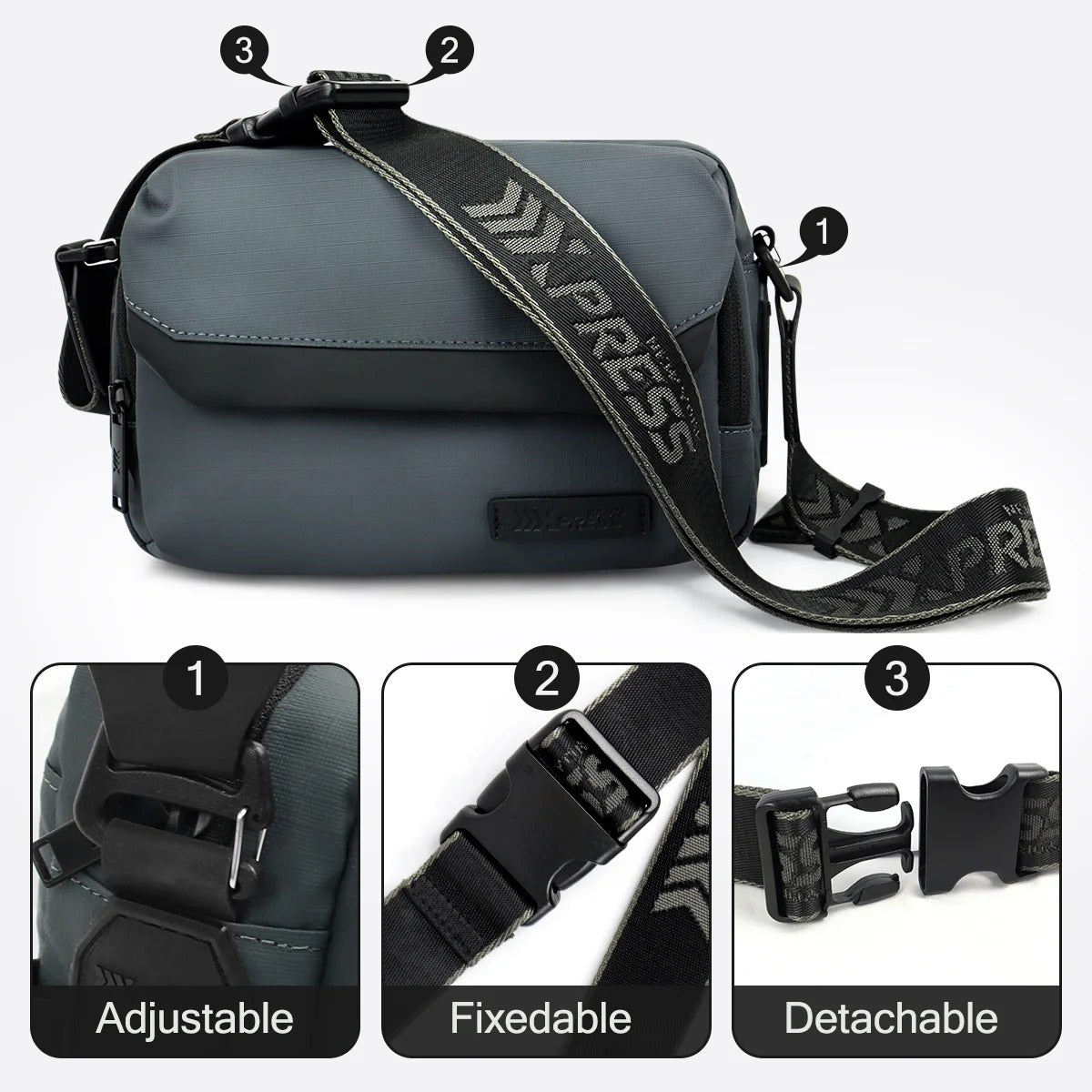 NEW YORK XPRESS Small Crossbody Bag for Men Women Waterproof Shoulder Bag w/ Multiple Pockets Purse Bag for Daily Work Business Travel