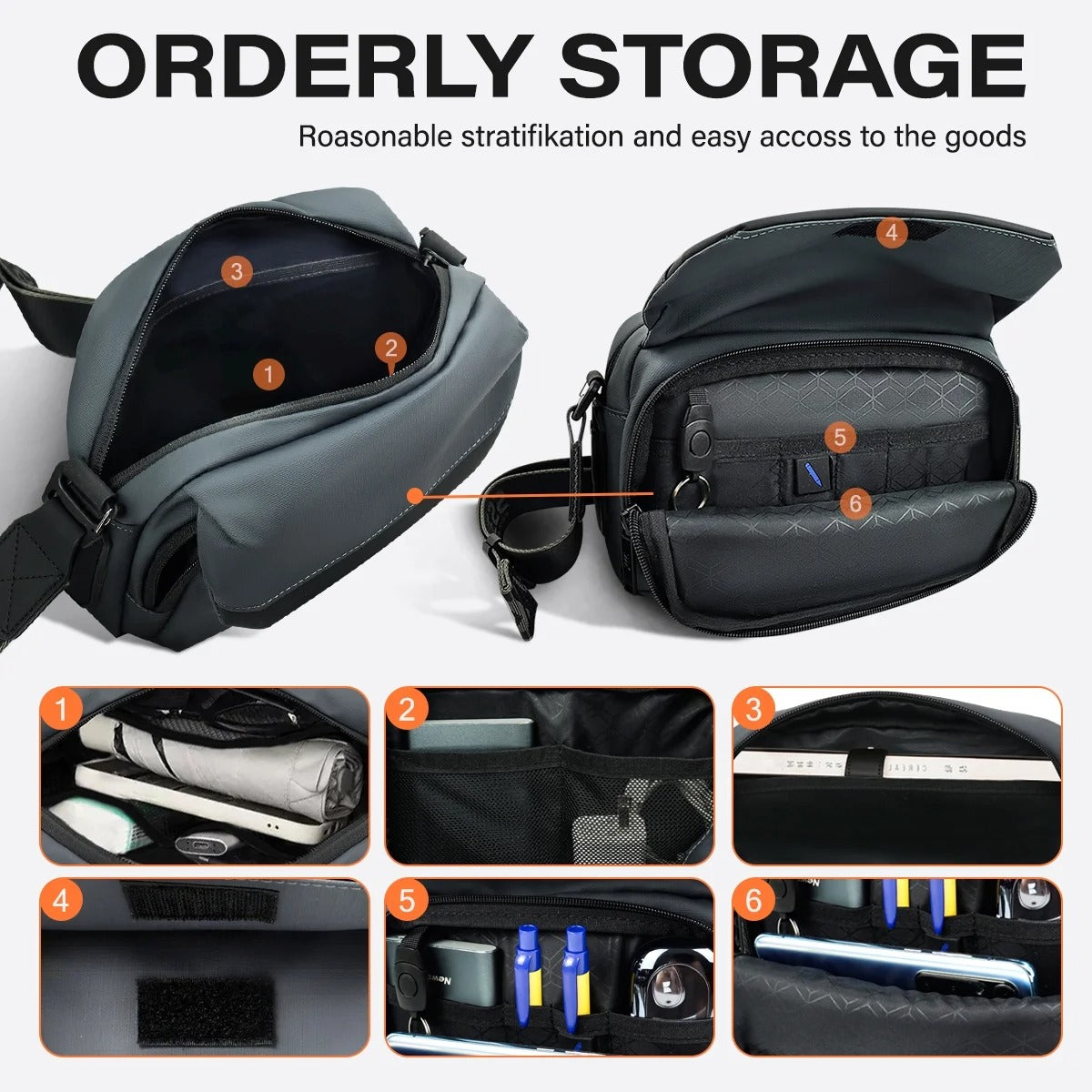 NEW YORK XPRESS Small Crossbody Bag for Men Women Waterproof Shoulder Bag w/ Multiple Pockets Purse Bag for Daily Work Business Travel