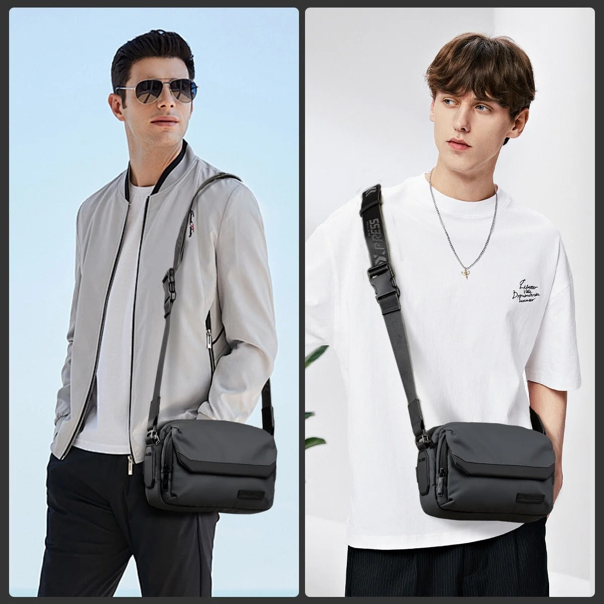 NEW YORK XPRESS Small Crossbody Bag for Men Women Waterproof Shoulder Bag w/ Multiple Pockets Purse Bag for Daily Work Business Travel