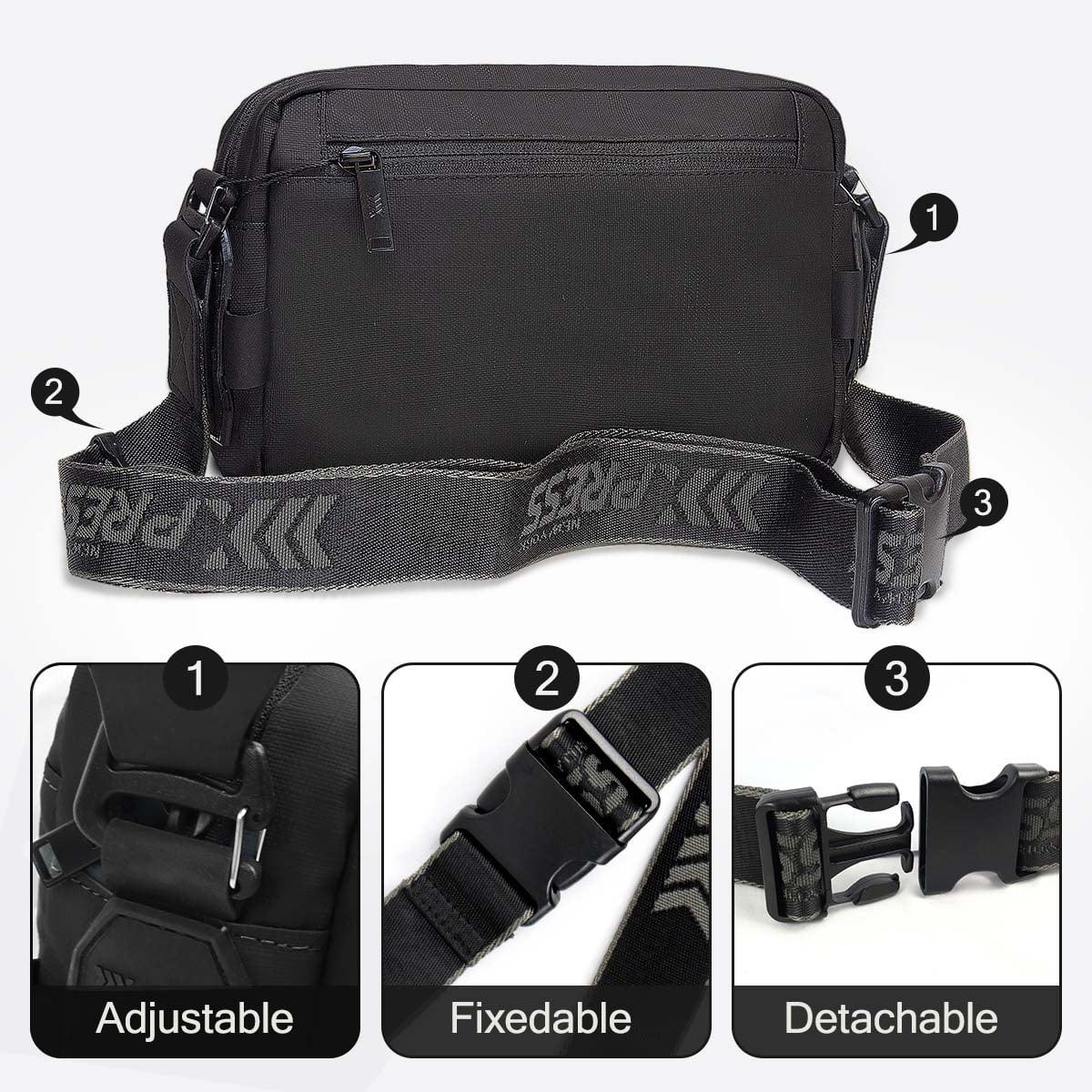 NEW YORK XPRESS Small Crossbody Bag for Men Women Waterproof Shoulder Bag w/ Multiple Pockets Purse Bag for Daily Work Business Travel