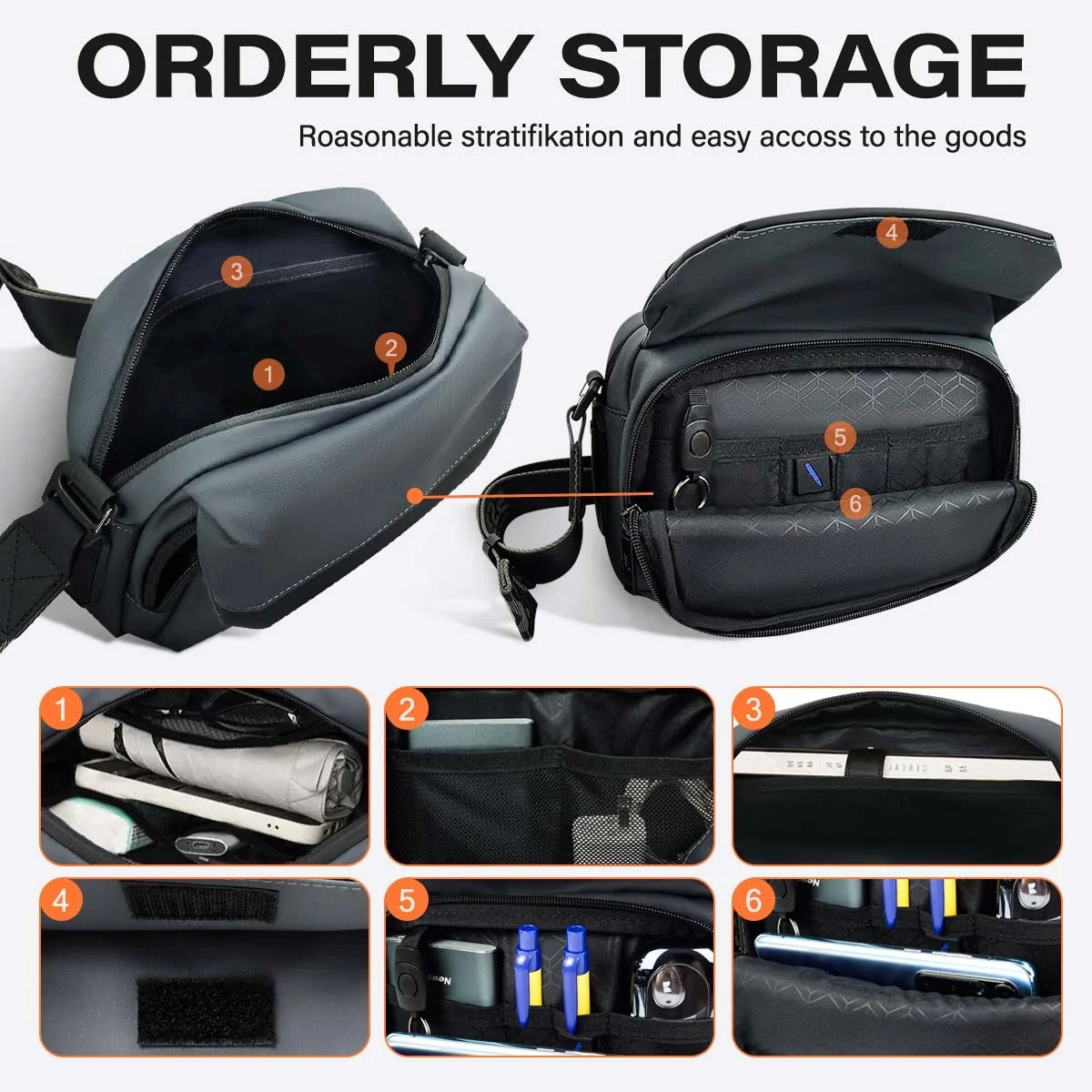 NEW YORK XPRESS Small Crossbody Bag for Men Women Waterproof Shoulder Bag w/ Multiple Pockets Purse Bag for Daily Work Business Travel