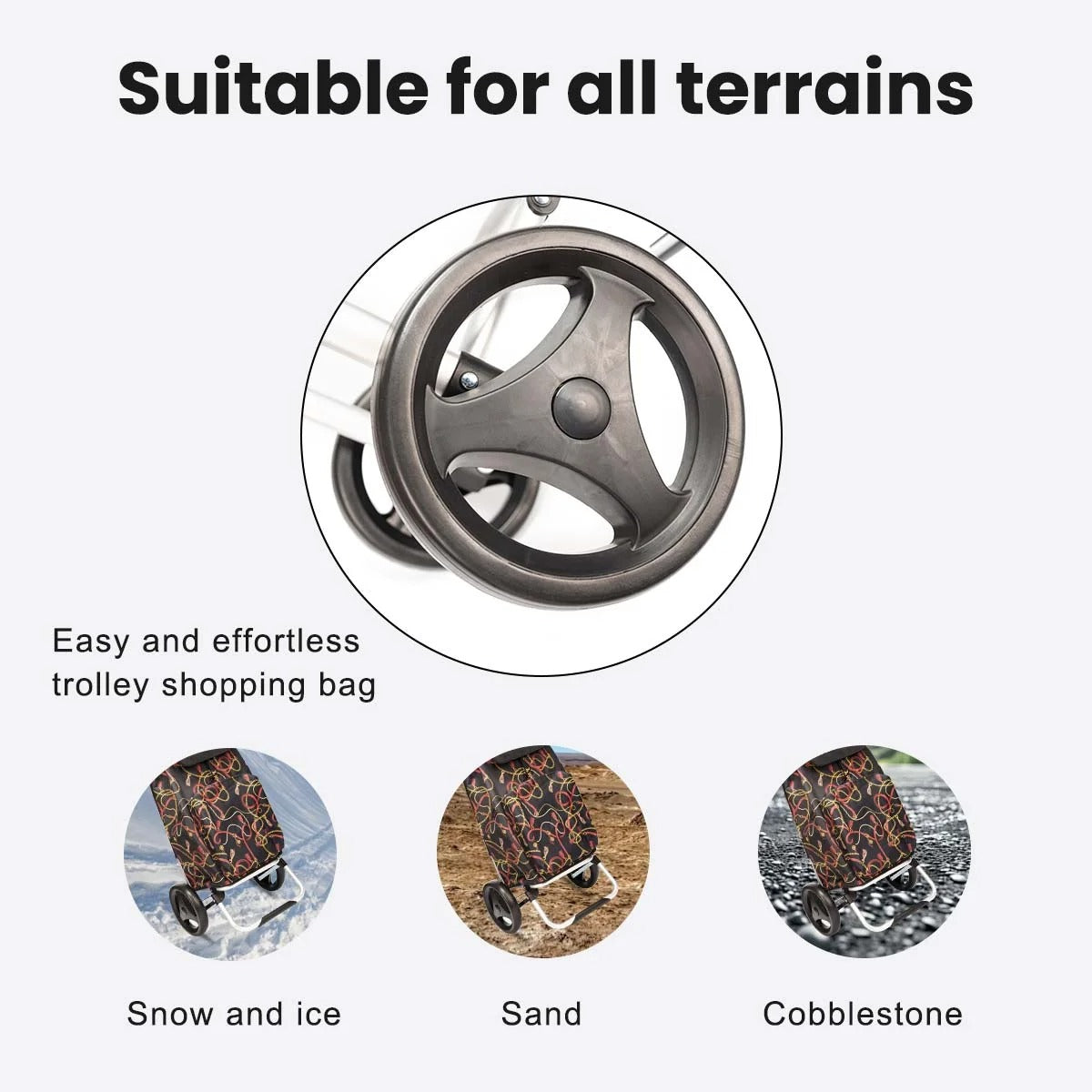 NEW YORK XPRESS 2 in 1 Shopping Carts for Groceries, Folding Shopping Cart with Wheels & Waterproof Removable Bag, Folding Hand Truck Dolly