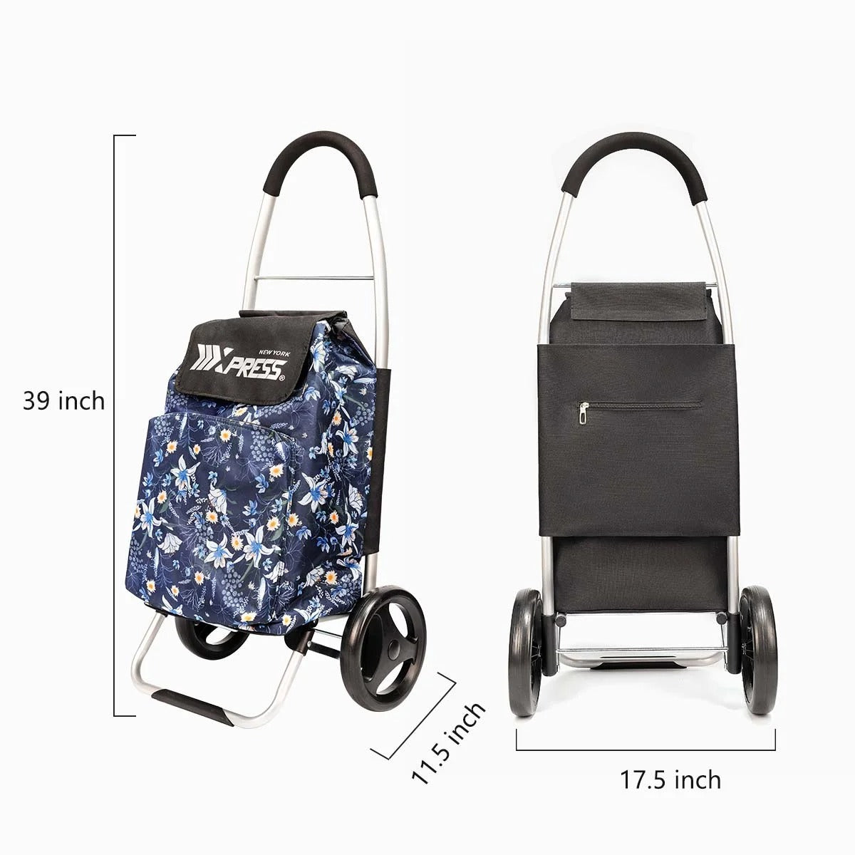 NEW YORK XPRESS 2 in 1 Shopping Carts for Groceries, Folding Shopping Cart with Wheels & Waterproof Removable Bag, Folding Hand Truck Dolly