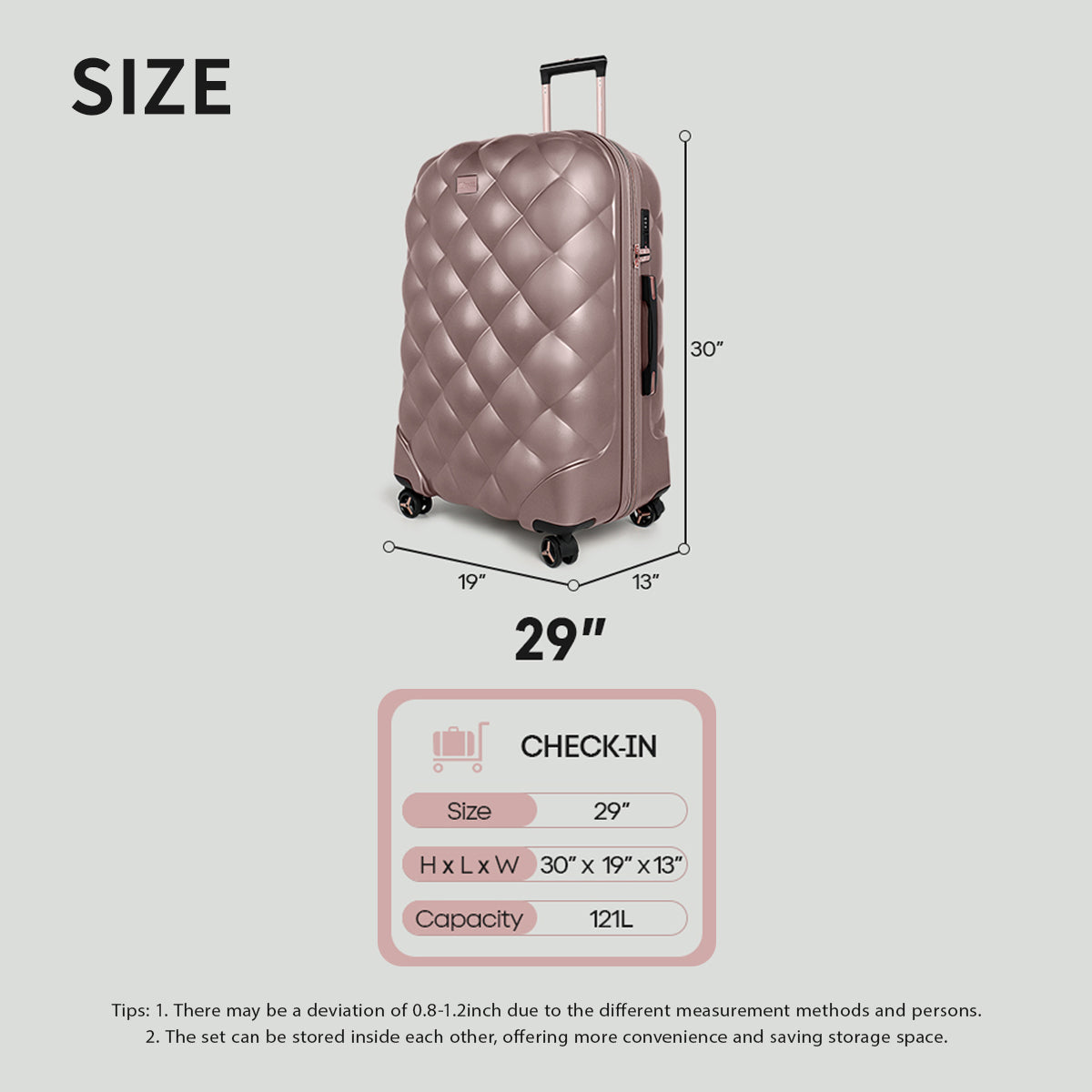New York XPress 20''+14''Carry On Luggage, 25in/29in,Hardshell Expandable Suitcase w/Spinner Wheels and TSA LOCK