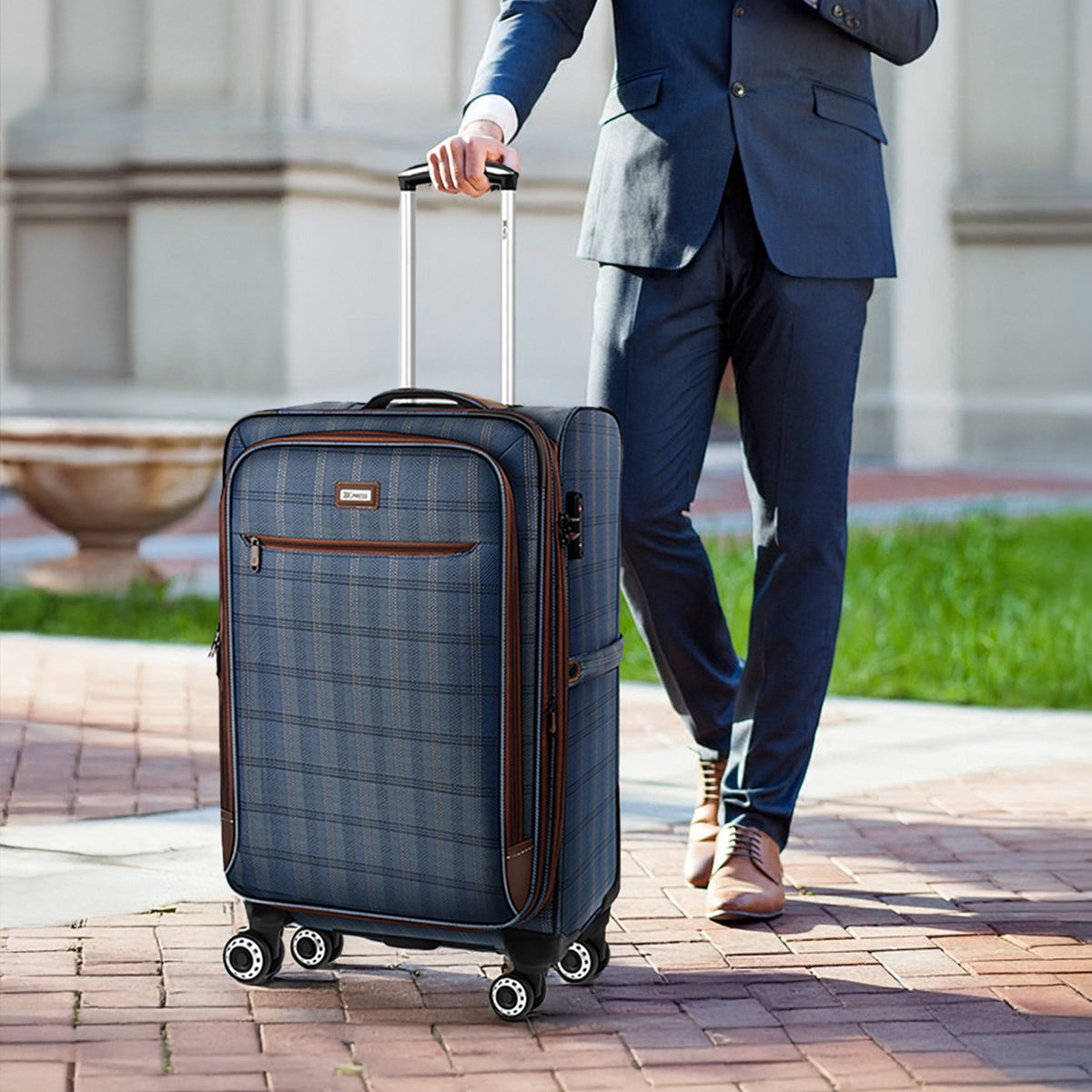 New York XPress XJ-2511-20'' Carry on Suitcase,26in/30in Softside Luggage w/TSA LOCK-Travel Luggage for Men Women