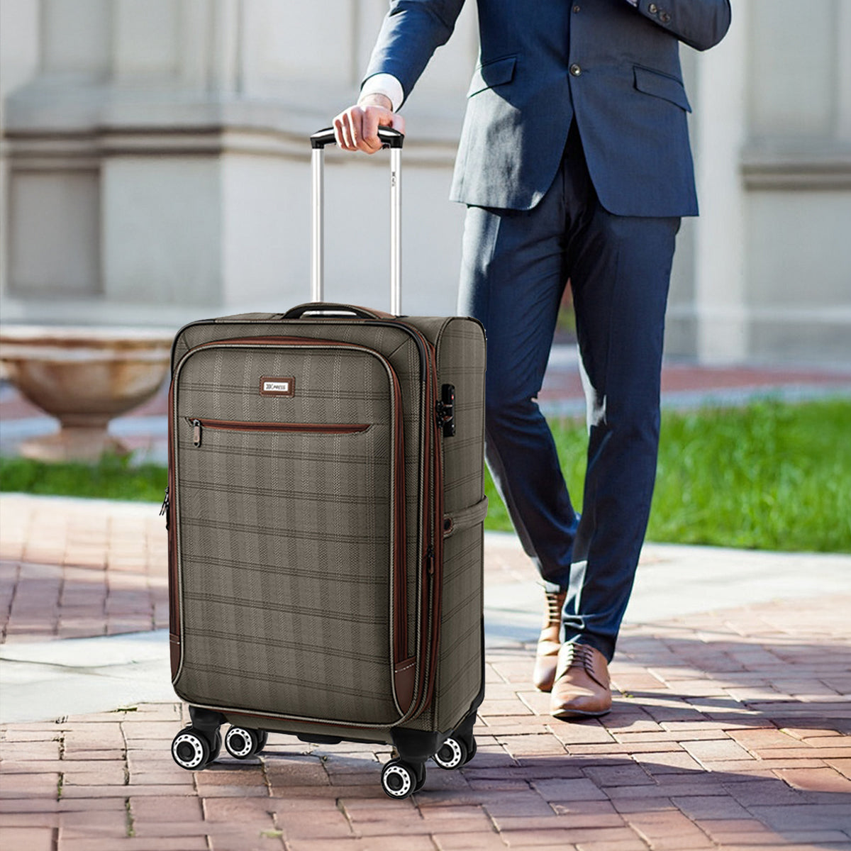 New York XPress XJ-2511-20'' Carry on Suitcase,26in/30in Softside Luggage w/TSA LOCK-Travel Luggage for Men Women