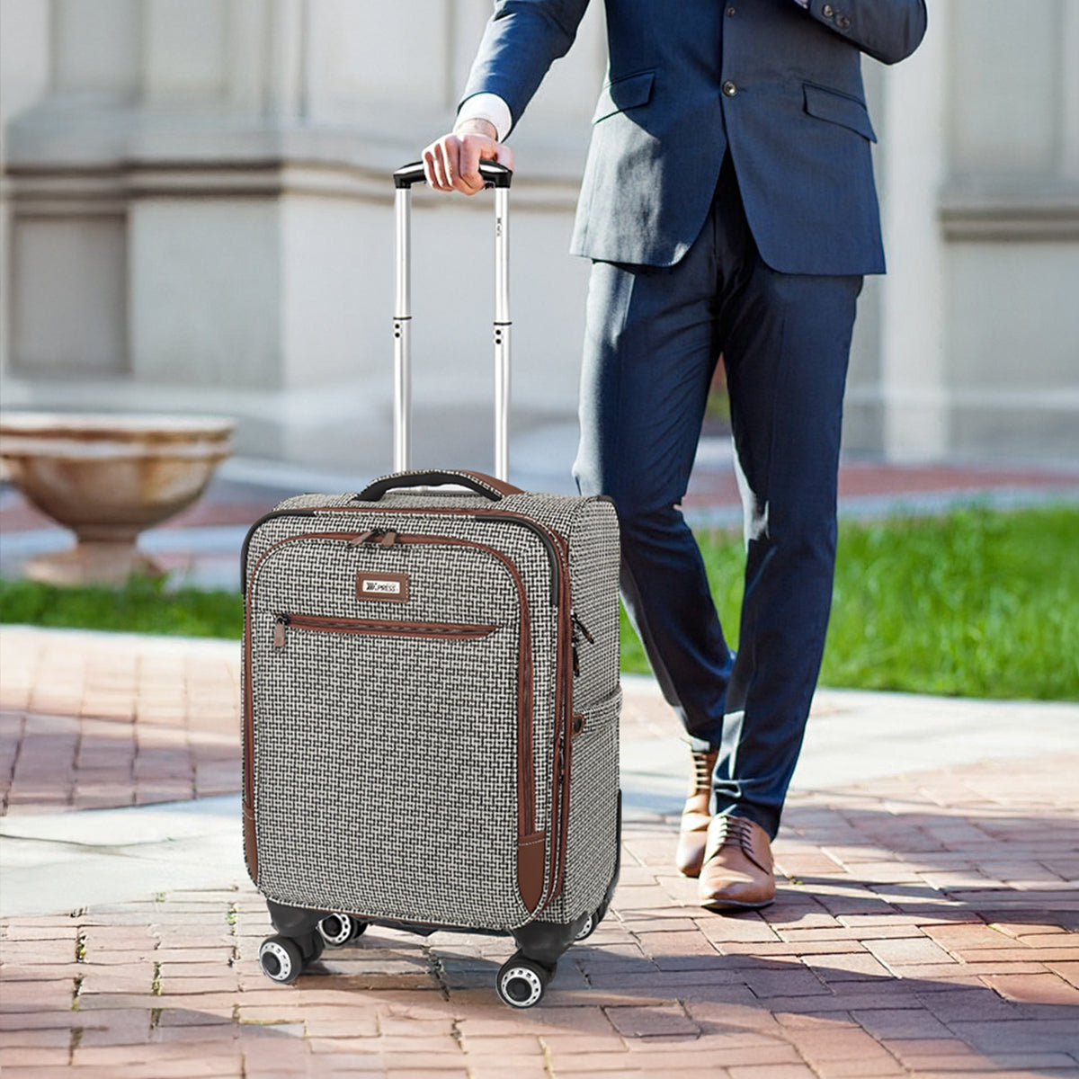 New York XPress XJ-2511-20'' Carry on Suitcase,26in/30in Softside Luggage w/TSA LOCK-Travel Luggage for Men Women