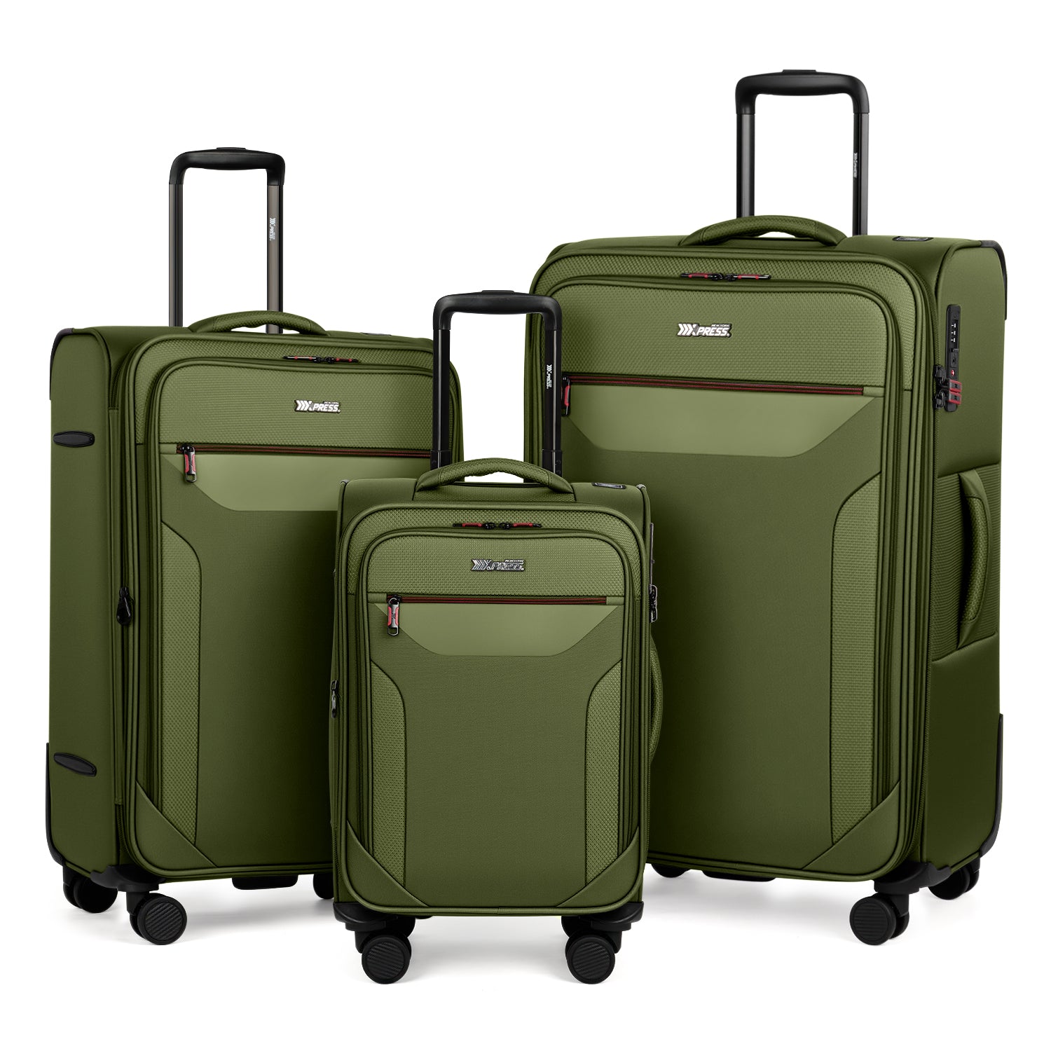 New York XPress WD-8817 3PCS Softside Luggage Set, Expandable Spinner with TSA LOCK, Lightweight Travel Suitcase for Men Women (20/26/30in) ﻿ ﻿