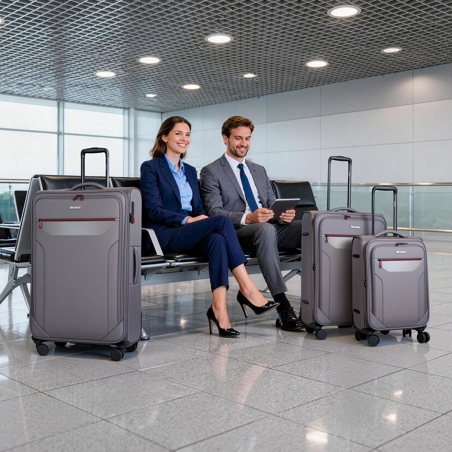 New York XPress WD-8817 3PCS Softside Luggage Set, Expandable Spinner with TSA LOCK, Lightweight Travel Suitcase for Men Women (20/26/30in) ﻿ ﻿