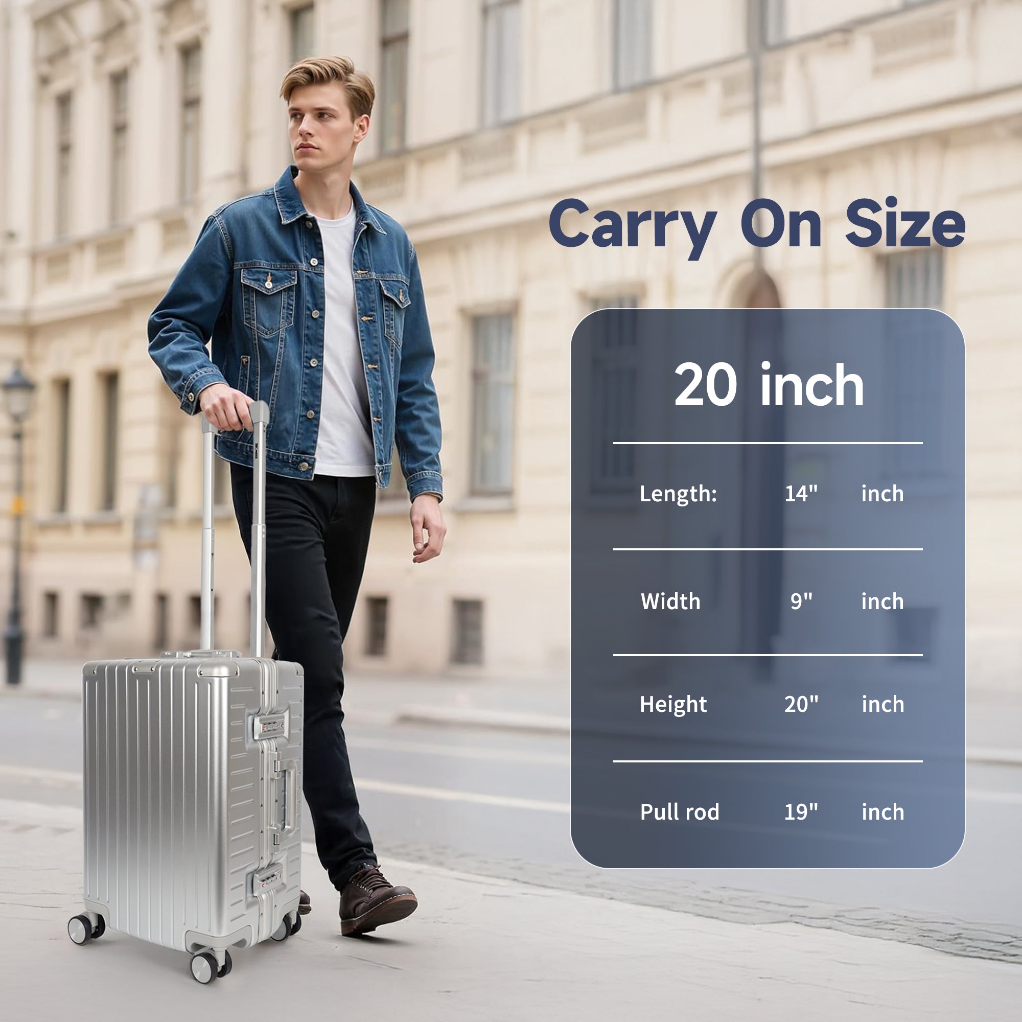 NEW YORK XPRESS Zipperless Luggage AL-12501,20in/30in,Aluminum Frame w/TSA LOCK w/Spinner Wheels