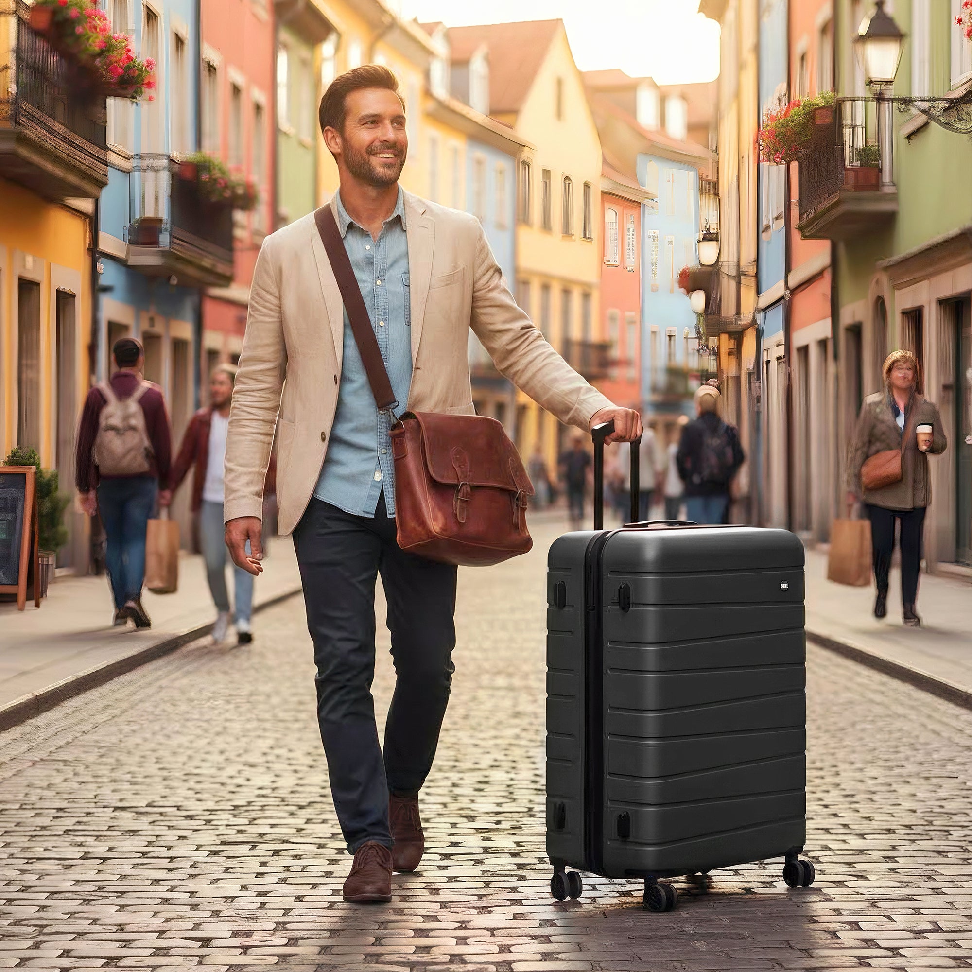 New York XPress 2538 2-PC (16/30in) ABS Hardshell Spinner, No LOCK (Keyhole), Scratch-Resistant, Lightweight Durable for Men/Women