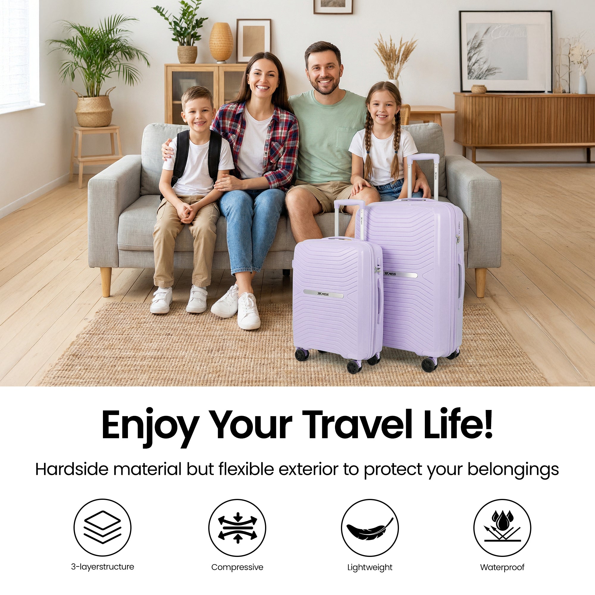 New York XPress 13804,3 Piece Luggage Set w/TSA LOCK,PC Hardside Suitcase Set w/Double Spinner Wheels,Expandable 20%,Luggage Sets,Lightweight Rolling Suitcase for Men/Women（20in/25in/29in）