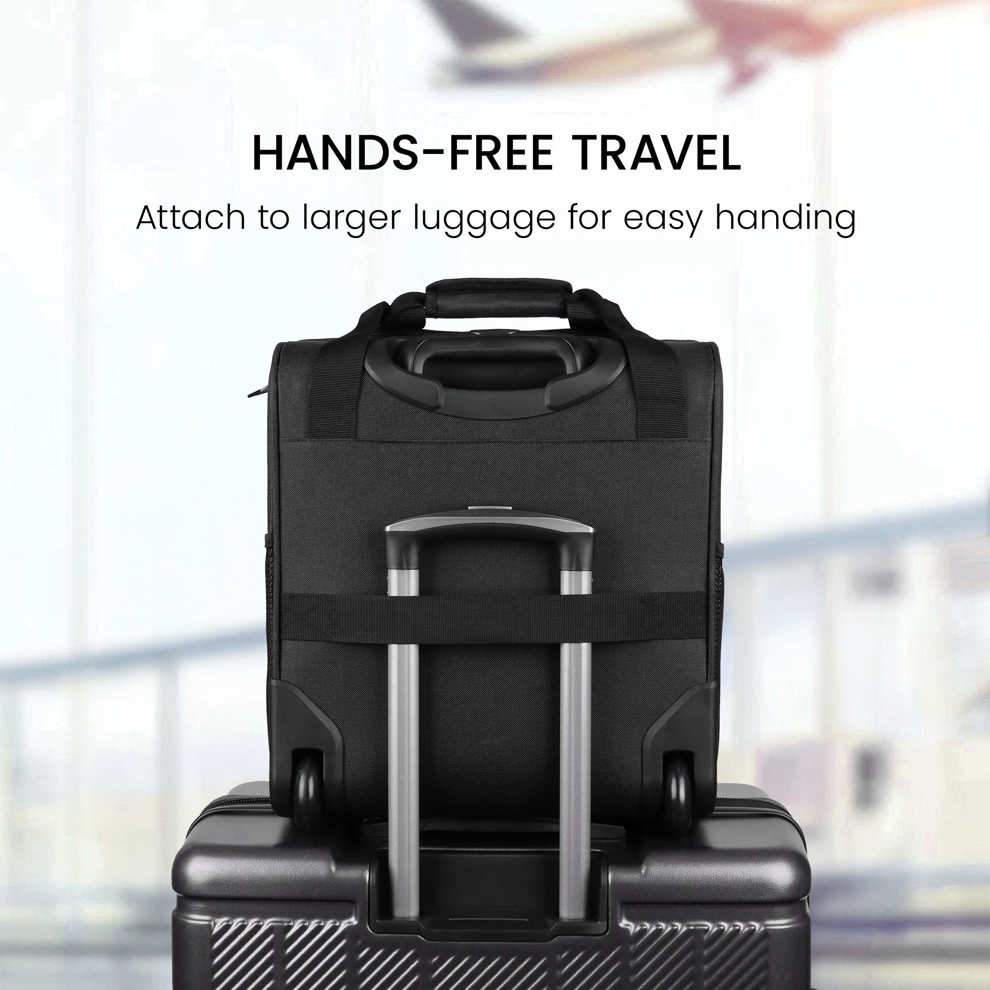 New York XPress TA-13-16,16'' Softside Carry-On Luggage for Airplane,3-in-1 Underseat Carry On Luggage with Wheels,Rolling Suitcase for Men/Women