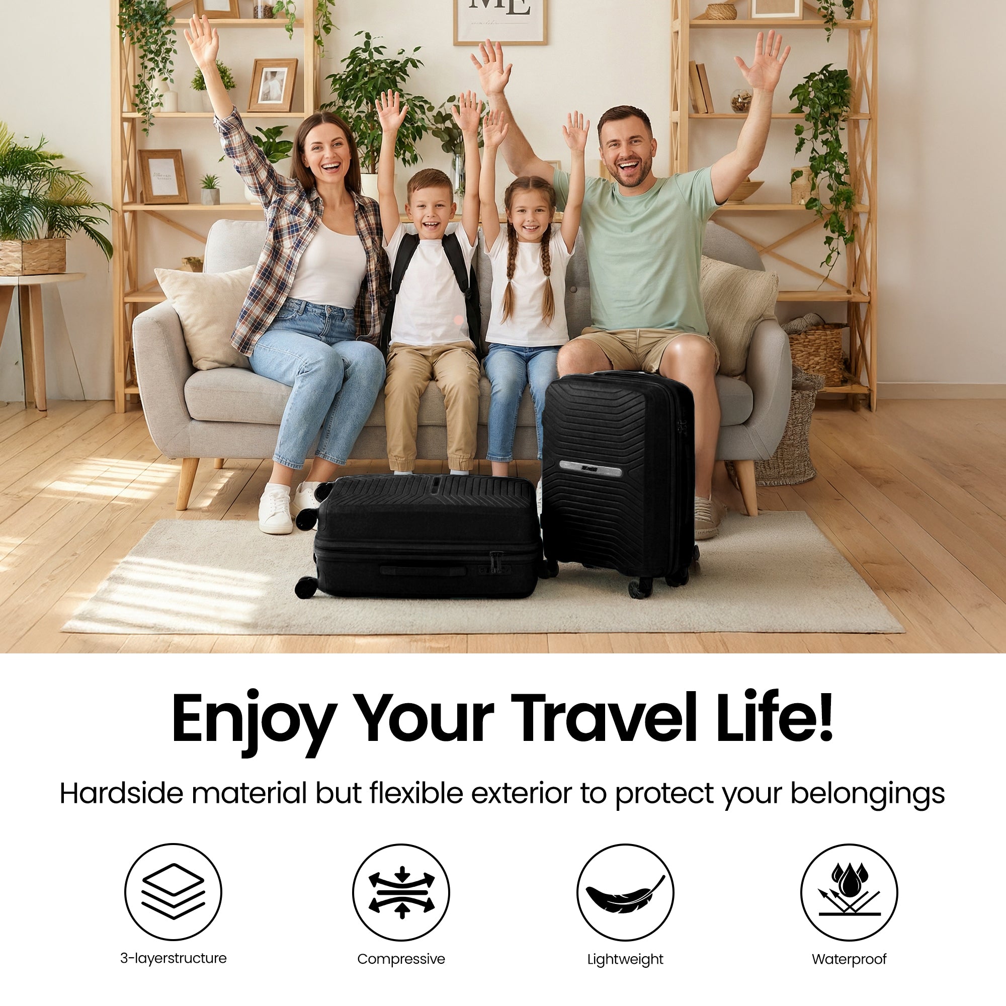 New York XPress 13804,3 Piece Luggage Set w/TSA LOCK,PC Hardside Suitcase Set w/Double Spinner Wheels,Expandable 20%,Luggage Sets,Lightweight Rolling Suitcase for Men/Women（20in/25in/29in）