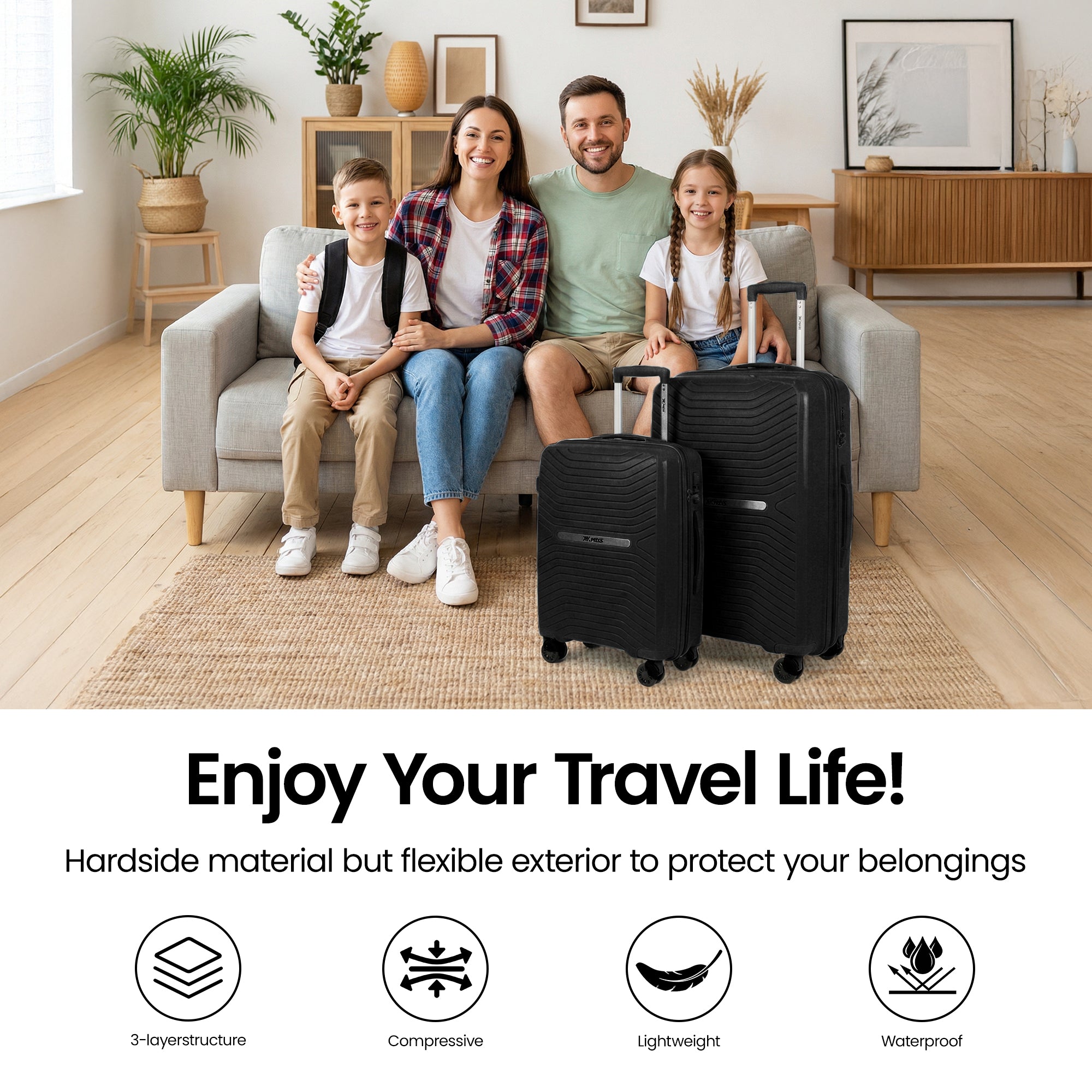 New York XPress 13804,3 Piece Luggage Set w/TSA LOCK,PC Hardside Suitcase Set w/Double Spinner Wheels,Expandable 20%,Luggage Sets,Lightweight Rolling Suitcase for Men/Women（20in/25in/29in）
