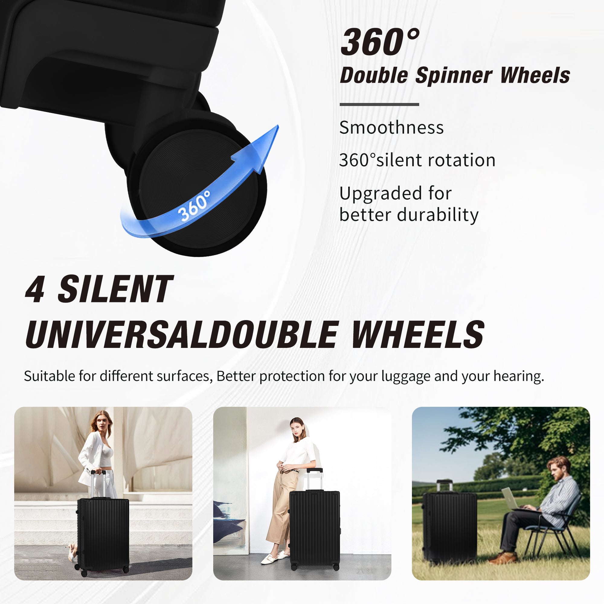 NEW YORK XPRESS Zipperless Luggage AL-12501,20in/30in,Aluminum Frame w/TSA LOCK w/Spinner Wheels