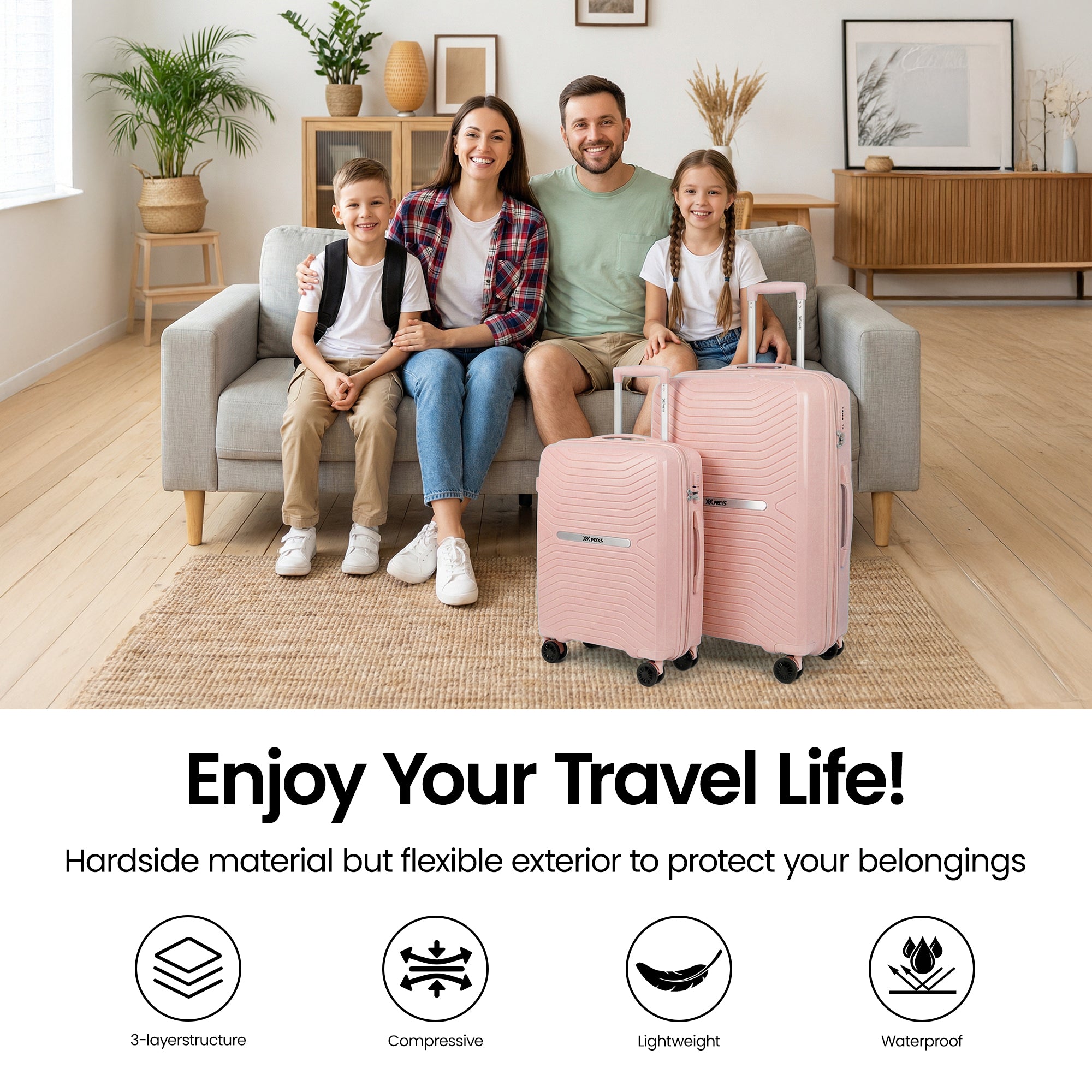New York XPress 13804,3 Piece Luggage Set w/TSA LOCK,PC Hardside Suitcase Set w/Double Spinner Wheels,Expandable 20%,Luggage Sets,Lightweight Rolling Suitcase for Men/Women（20in/25in/29in）
