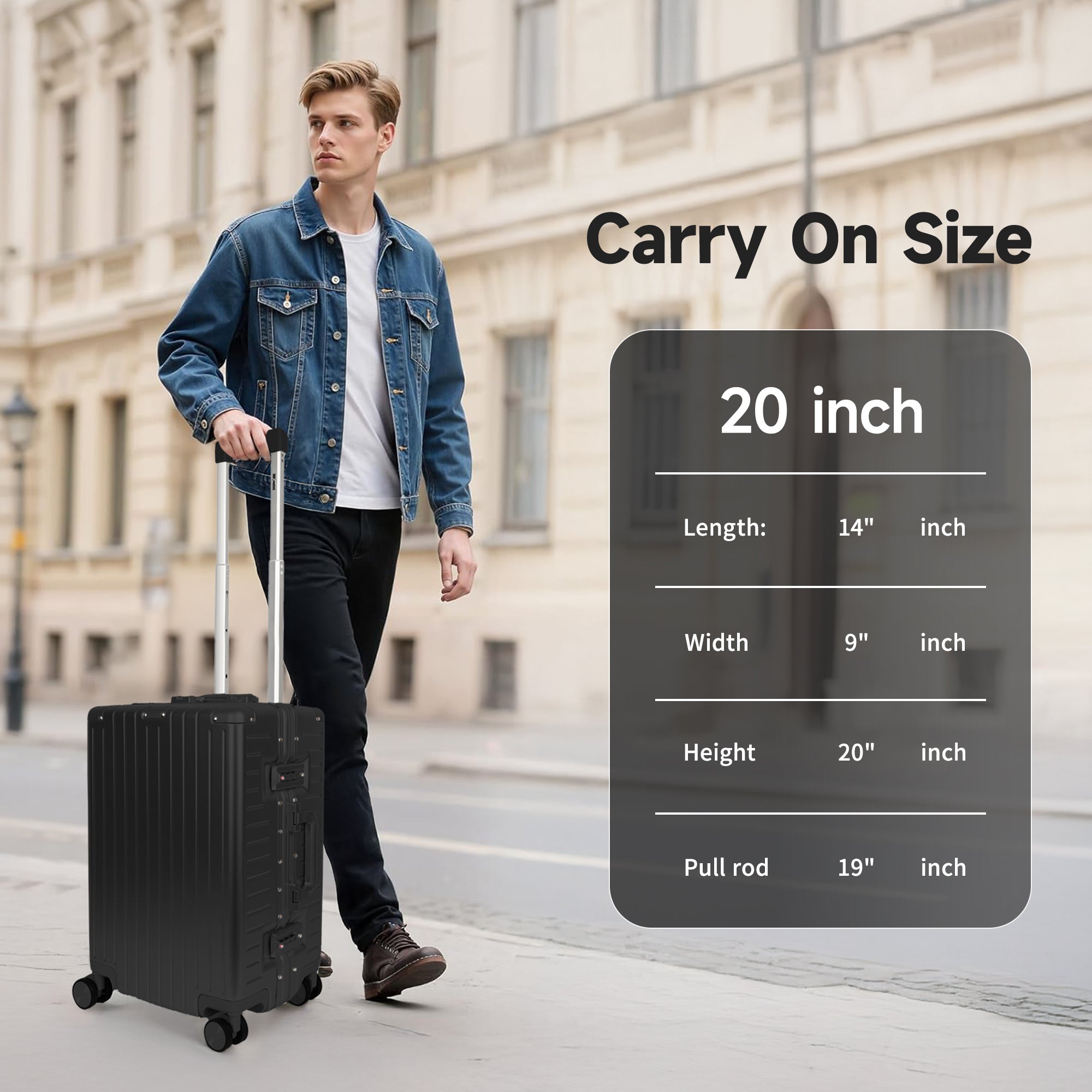 NEW YORK XPRESS Zipperless Luggage AL-12501,20in/30in,Aluminum Frame w/TSA LOCK w/Spinner Wheels