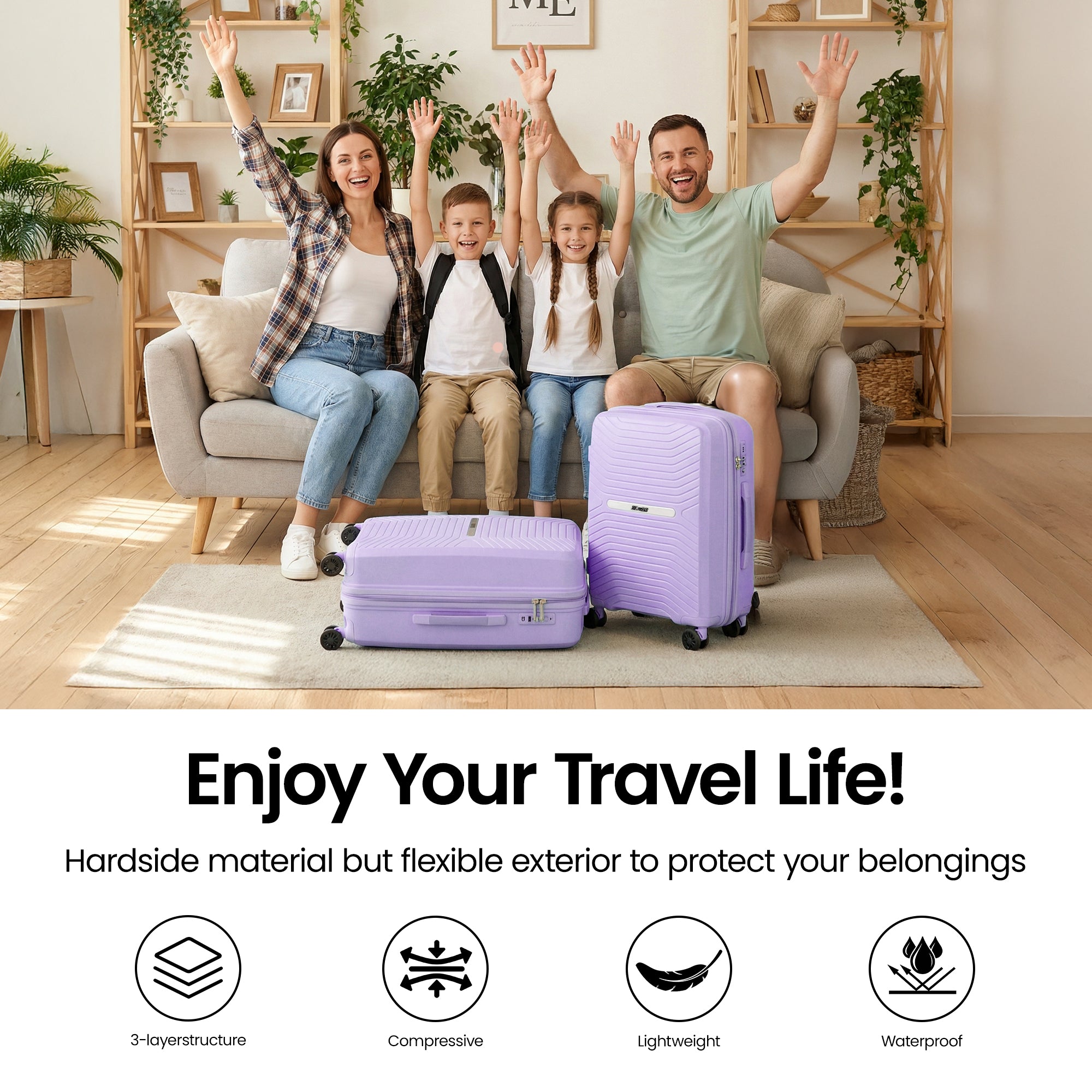 New York XPress 13804,3 Piece Luggage Set w/TSA LOCK,PC Hardside Suitcase Set w/Double Spinner Wheels,Expandable 20%,Luggage Sets,Lightweight Rolling Suitcase for Men/Women（20in/25in/29in）