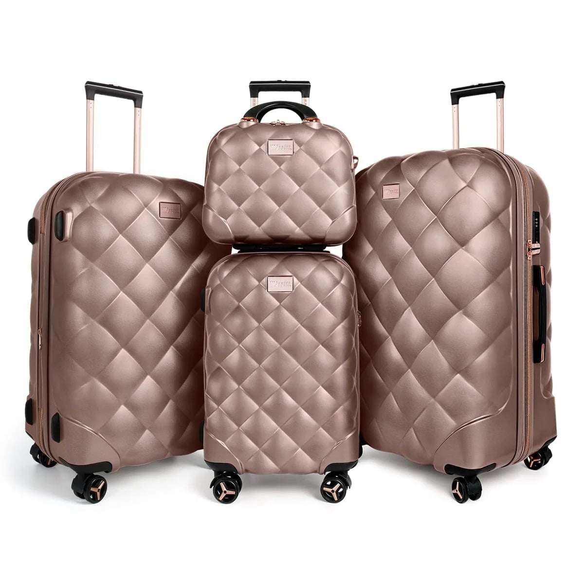 NEW YORK XPRESS  4 Piece, Hard Shell Expandable Luggage Sets(14" Travel Case,20"Carry on Luggage,25" 29" Checked Luggage)Ligthweight Hardside Travel Suitcase Set with Spinner Wheels TSA Lock