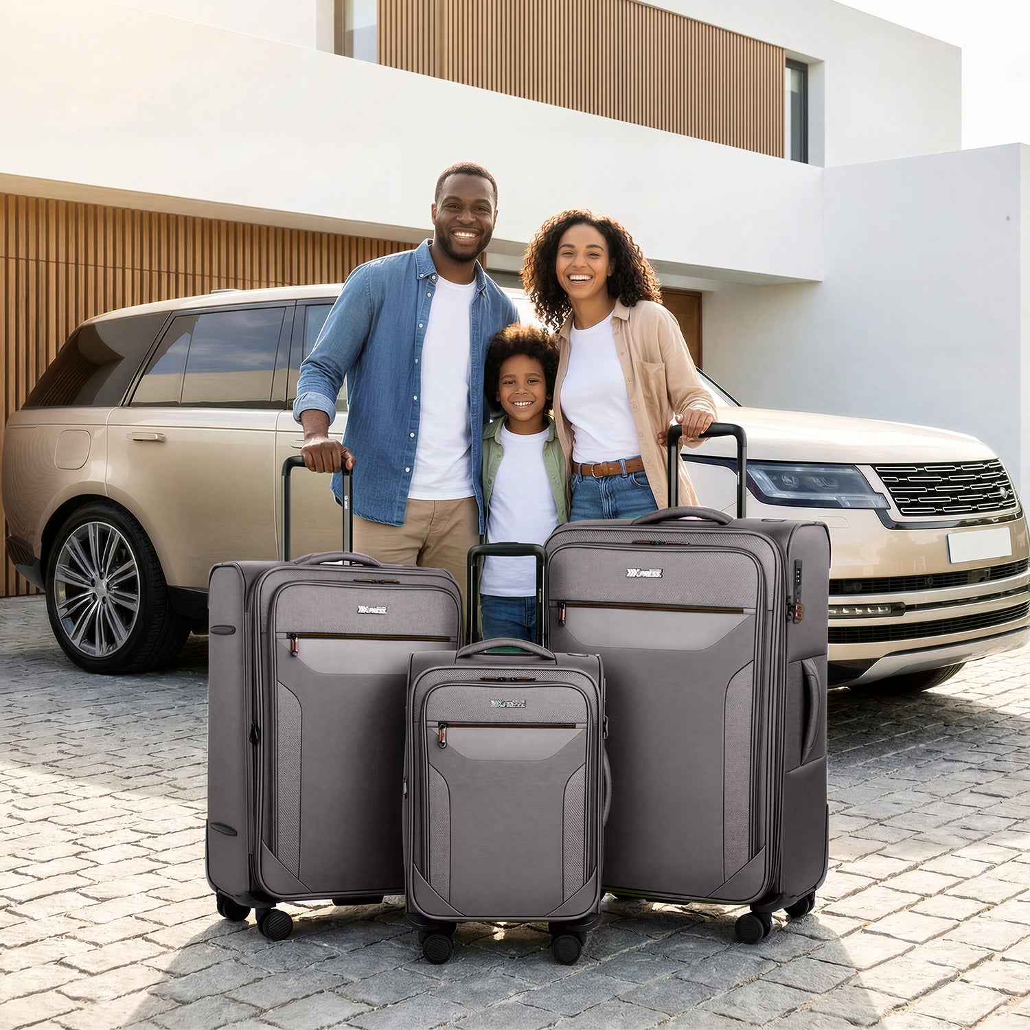 New York XPress WD-8817 3PCS Softside Luggage Set, Expandable Spinner with TSA LOCK, Lightweight Travel Suitcase for Men Women (20/26/30in) ﻿ ﻿