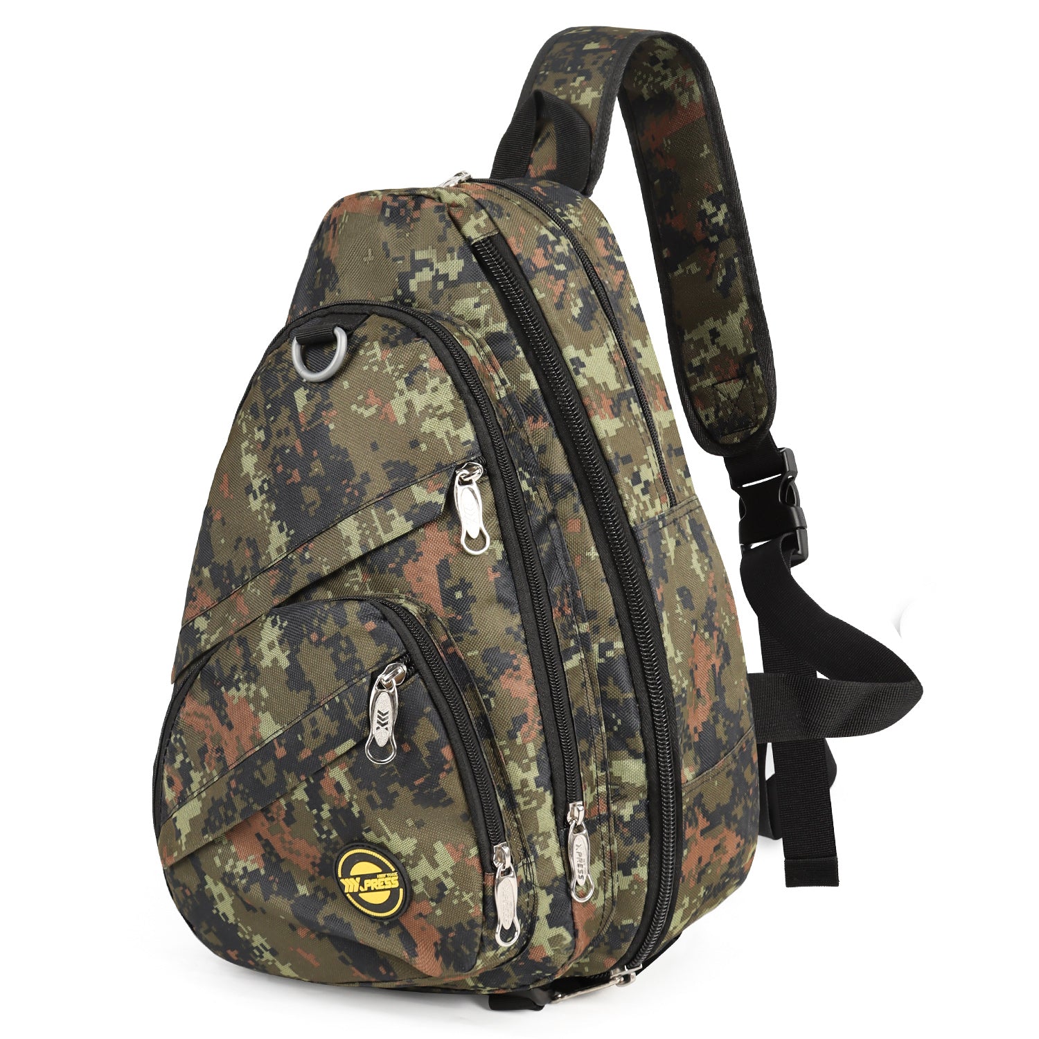 New York XPress Camouflage Crossbody Sling Bags for Men/Women w/Adjustable Strap,Expandable 14–25L,for Sports Hiking Daypack