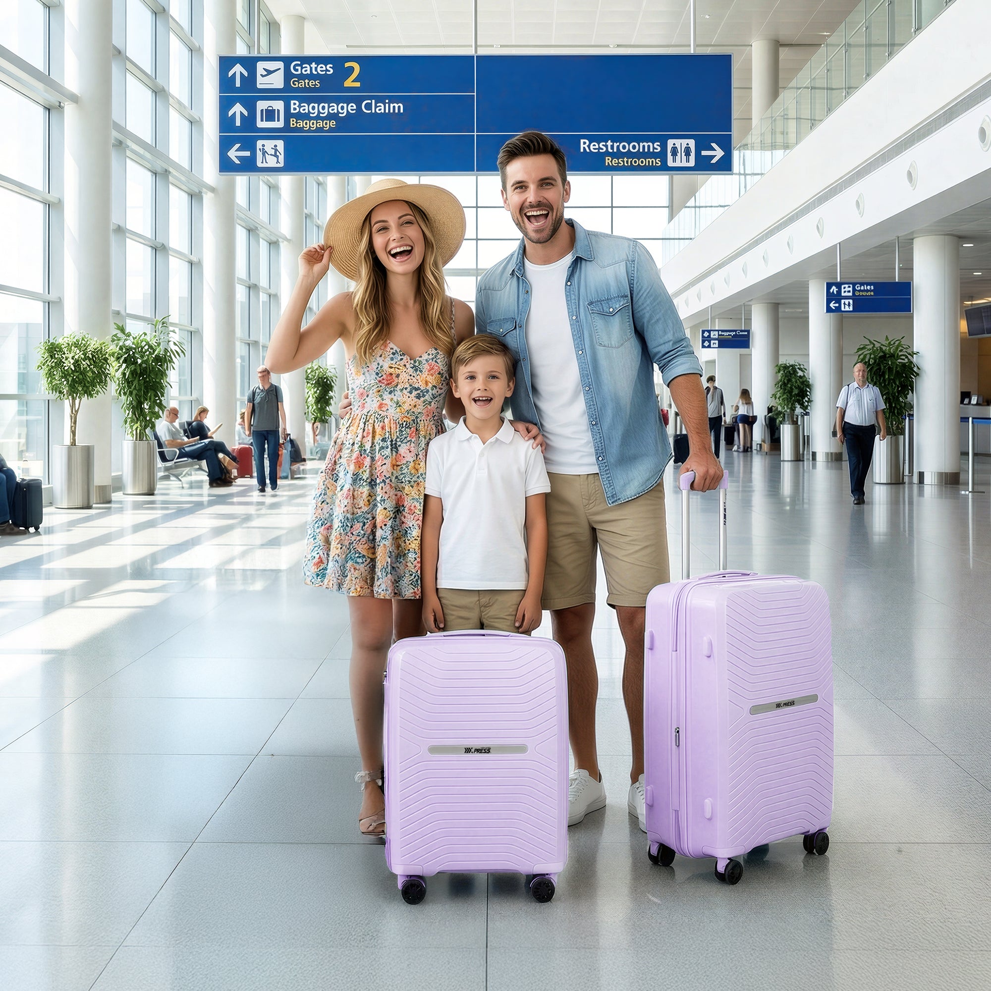 New York XPress 13804,3 Piece Luggage Set w/TSA LOCK,PC Hardside Suitcase Set w/Double Spinner Wheels,Expandable 20%,Luggage Sets,Lightweight Rolling Suitcase for Men/Women（20in/25in/29in）