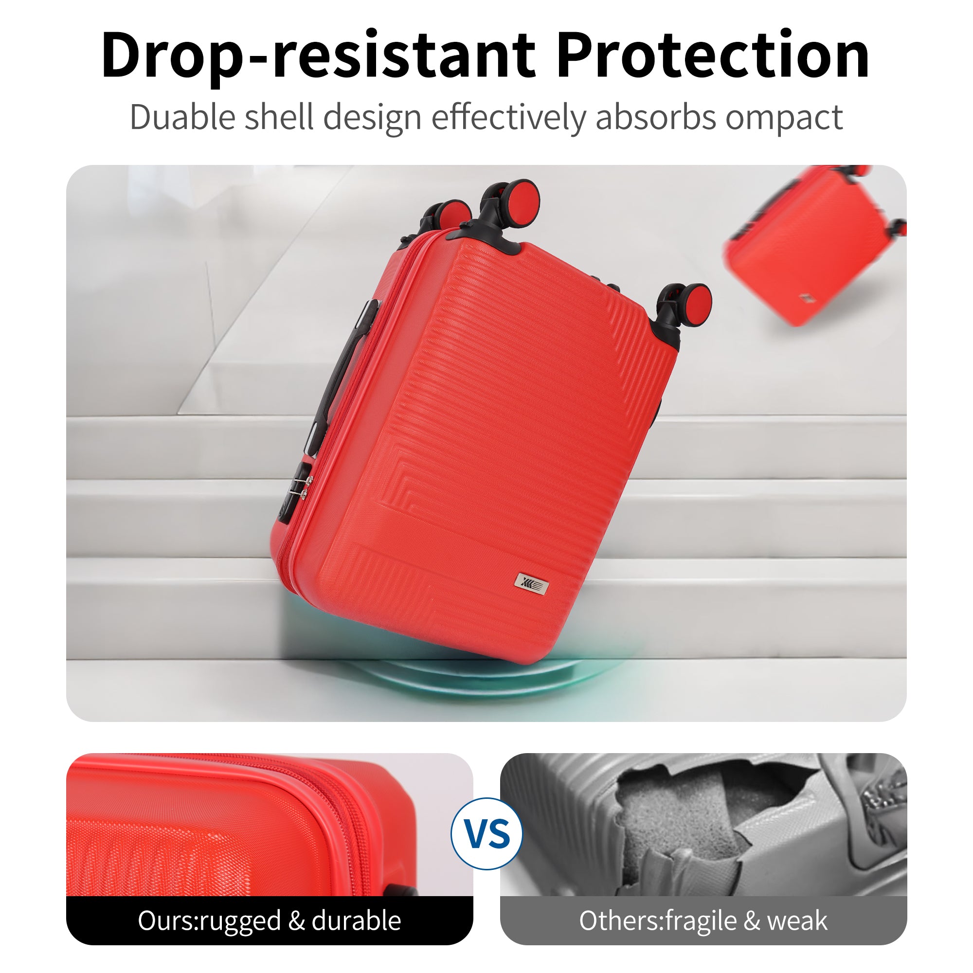 NEW YORK XPRESS WD-588-20" Hardside Carry-On Luggage for Airplane,Hardshell Suitcase with 8 Spinner Wheels