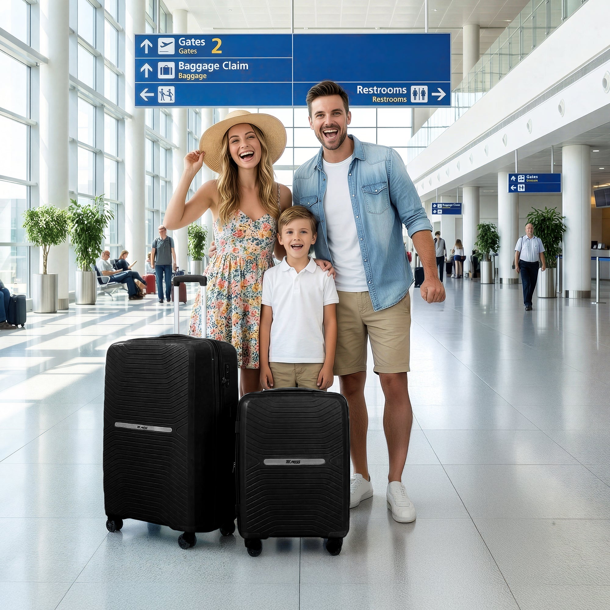 New York XPress 13804,3 Piece Luggage Set w/TSA LOCK,PC Hardside Suitcase Set w/Double Spinner Wheels,Expandable 20%,Luggage Sets,Lightweight Rolling Suitcase for Men/Women（20in/25in/29in）