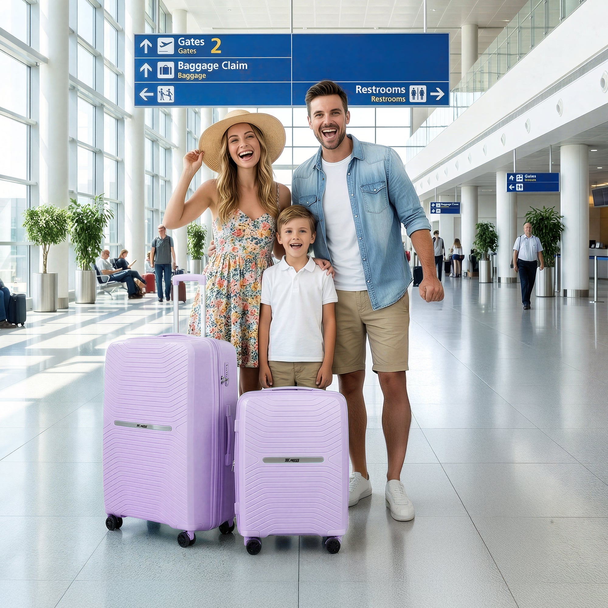 New York XPress 13804,3 Piece Luggage Set w/TSA LOCK,PC Hardside Suitcase Set w/Double Spinner Wheels,Expandable 20%,Luggage Sets,Lightweight Rolling Suitcase for Men/Women（20in/25in/29in）