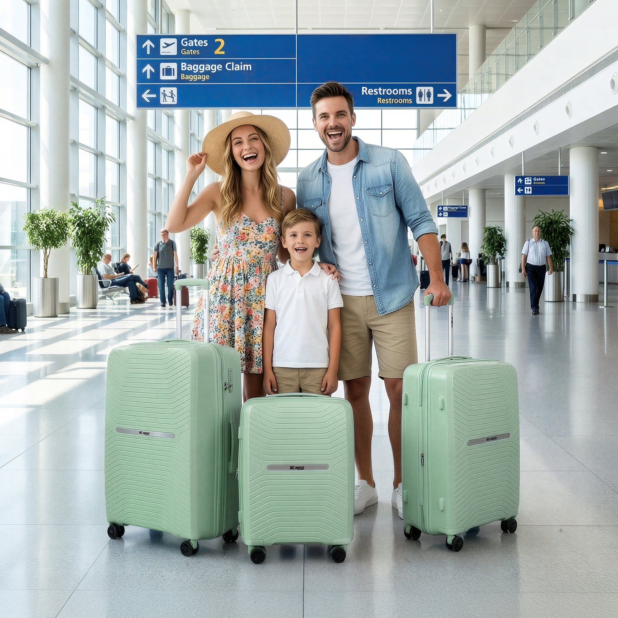 New York XPress 13804,3 Piece Luggage Set w/TSA LOCK,PC Hardside Suitcase Set w/Double Spinner Wheels,Expandable 20%,Luggage Sets,Lightweight Rolling Suitcase for Men/Women（20in/25in/29in）