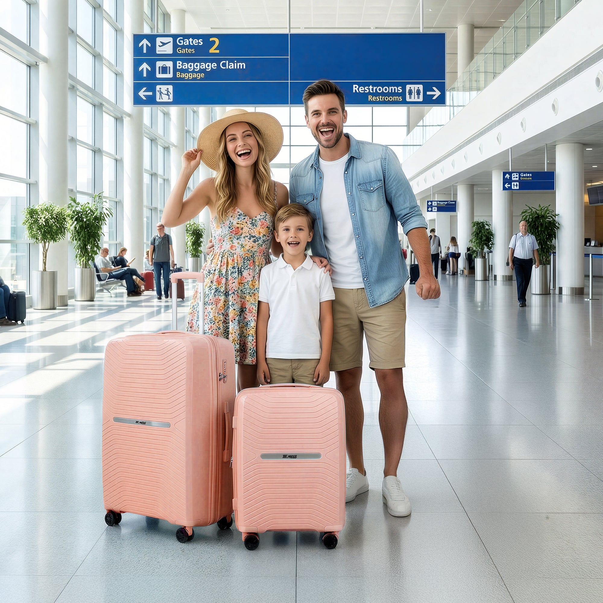 New York XPress 13804,3 Piece Luggage Set w/TSA LOCK,PC Hardside Suitcase Set w/Double Spinner Wheels,Expandable 20%,Luggage Sets,Lightweight Rolling Suitcase for Men/Women（20in/25in/29in）