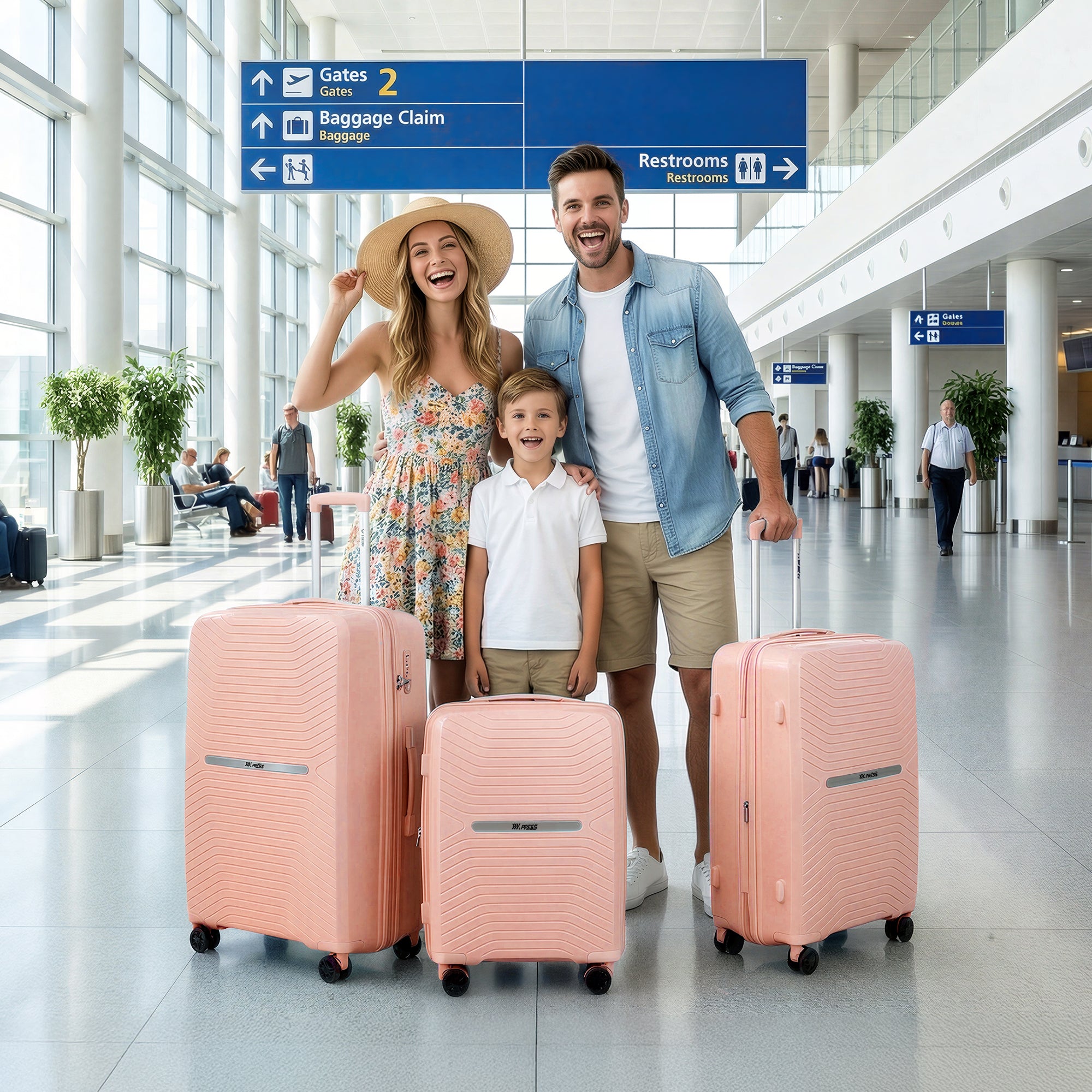New York XPress 13804,3 Piece Luggage Set w/TSA LOCK,PC Hardside Suitcase Set w/Double Spinner Wheels,Expandable 20%,Luggage Sets,Lightweight Rolling Suitcase for Men/Women（20in/25in/29in）