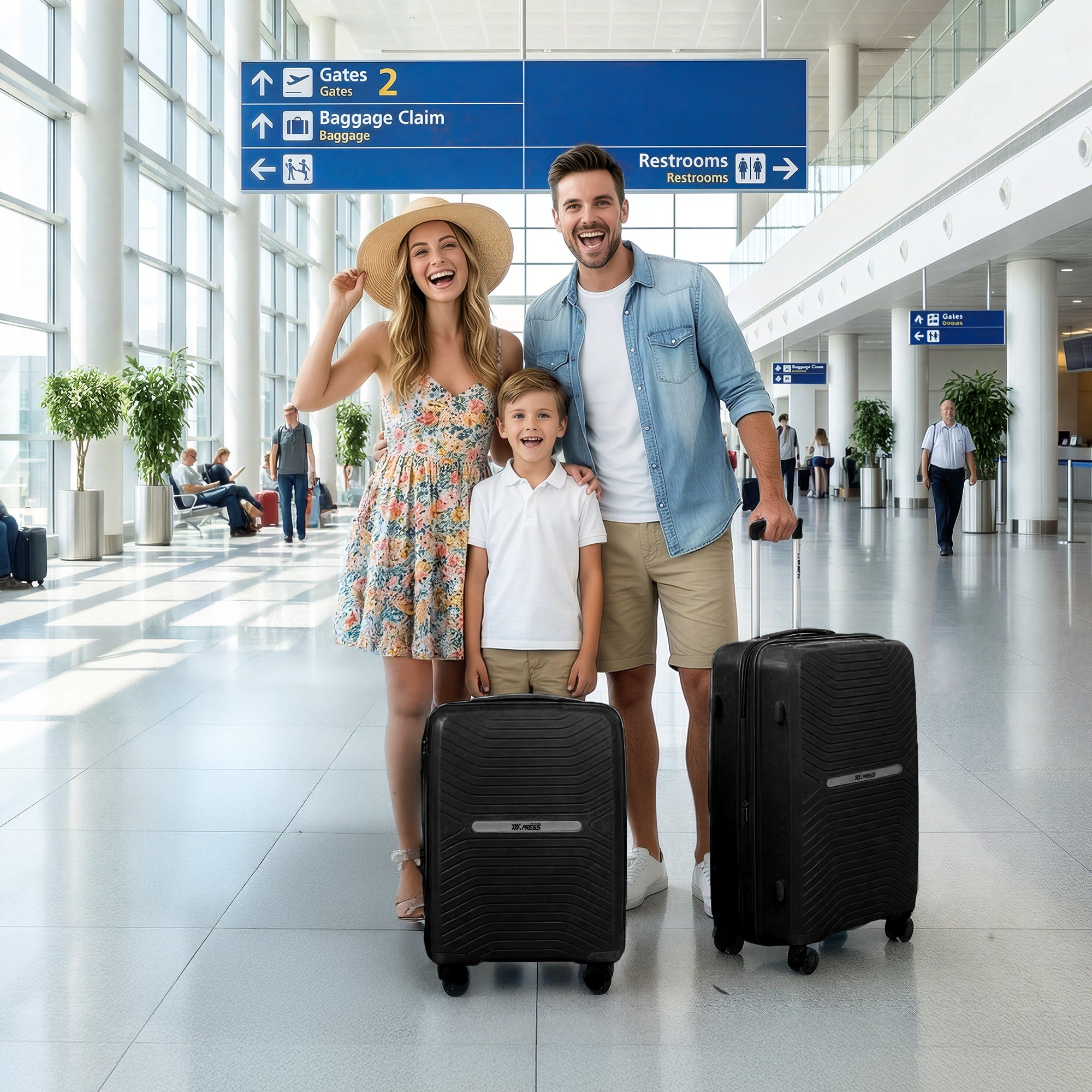 New York XPress 13804,3 Piece Luggage Set w/TSA LOCK,PC Hardside Suitcase Set w/Double Spinner Wheels,Expandable 20%,Luggage Sets,Lightweight Rolling Suitcase for Men/Women（20in/25in/29in）