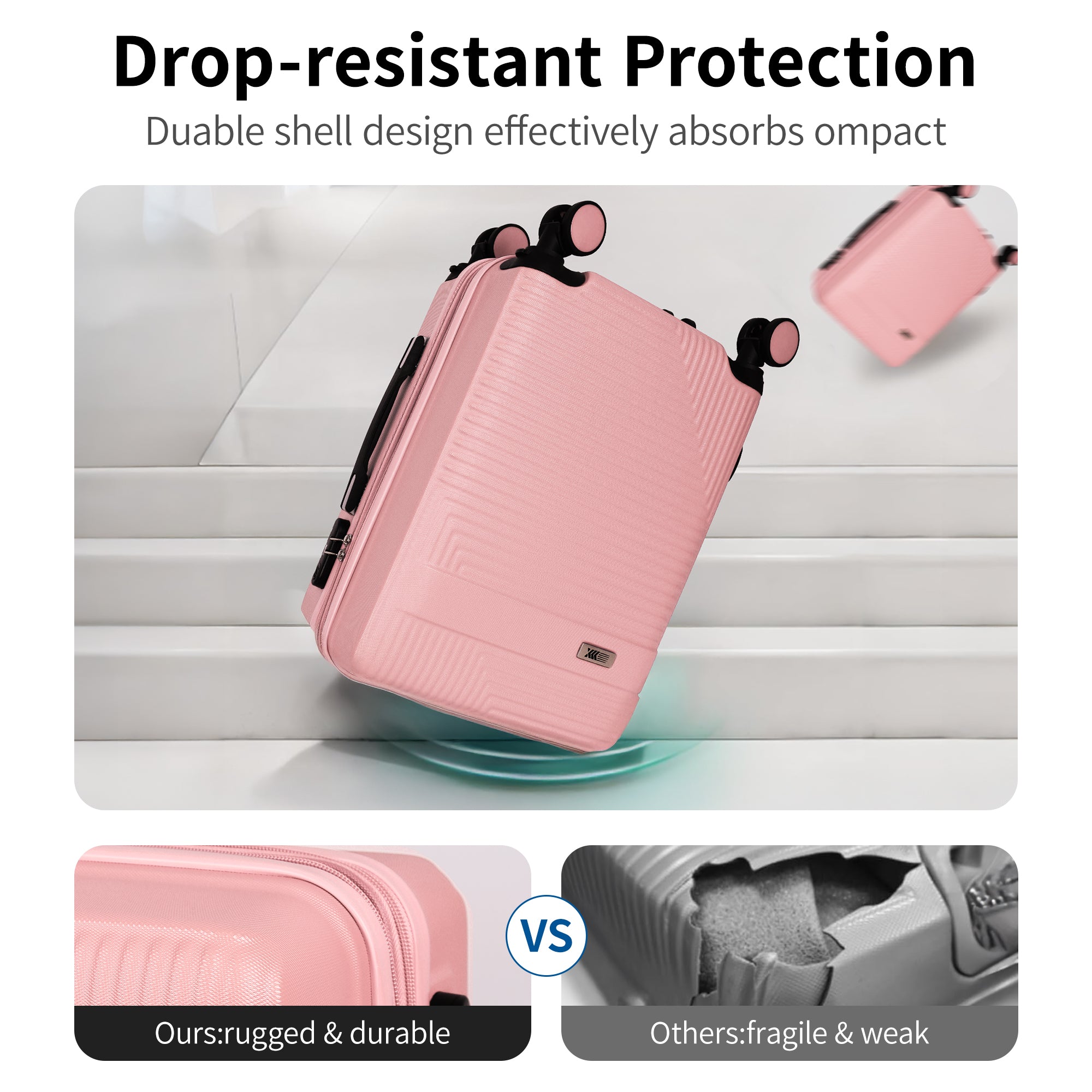 NEW YORK XPRESS WD-588-20" Hardside Carry-On Luggage for Airplane,Hardshell Suitcase with 8 Spinner Wheels