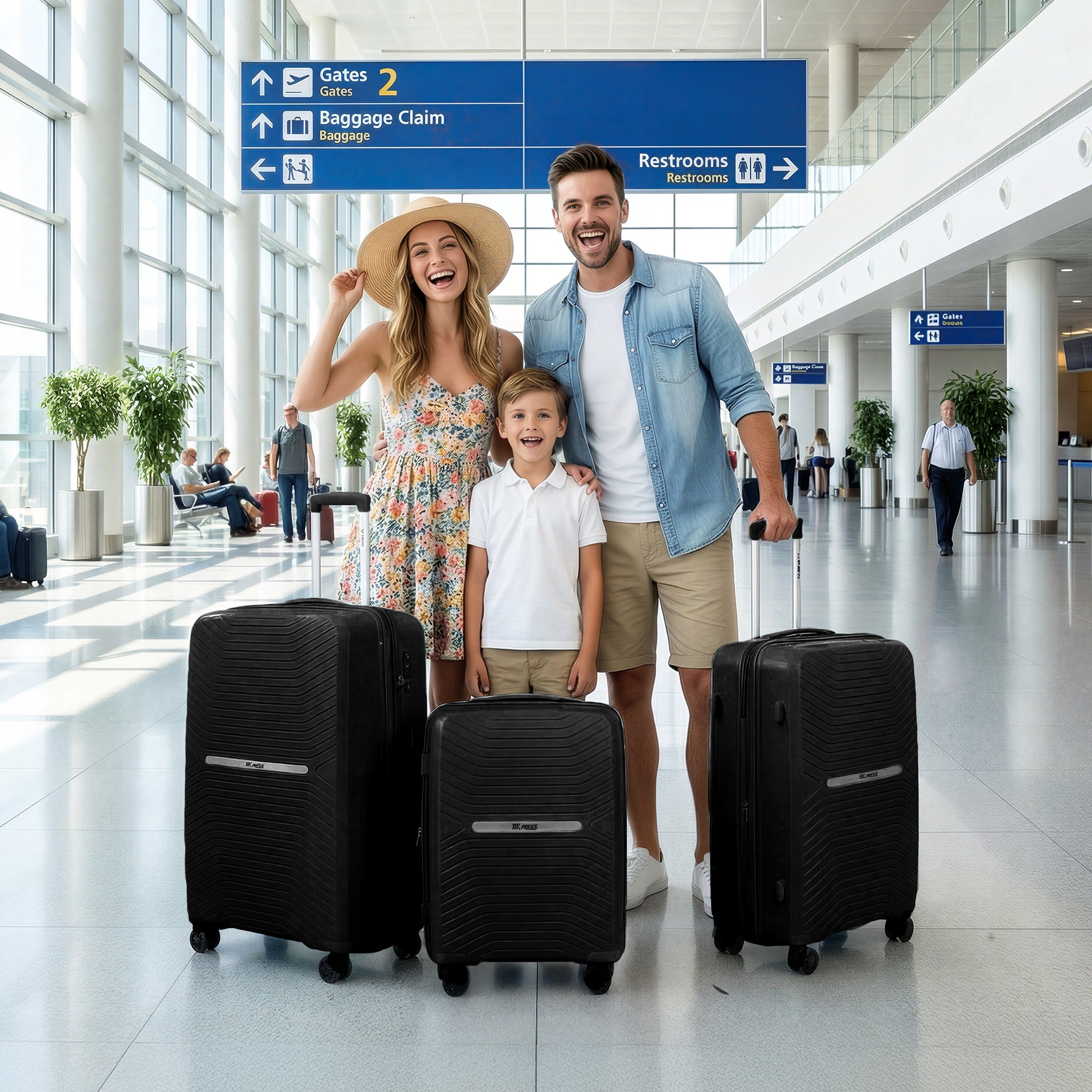 New York XPress 13804,3 Piece Luggage Set w/TSA LOCK,PC Hardside Suitcase Set w/Double Spinner Wheels,Expandable 20%,Luggage Sets,Lightweight Rolling Suitcase for Men/Women（20in/25in/29in）