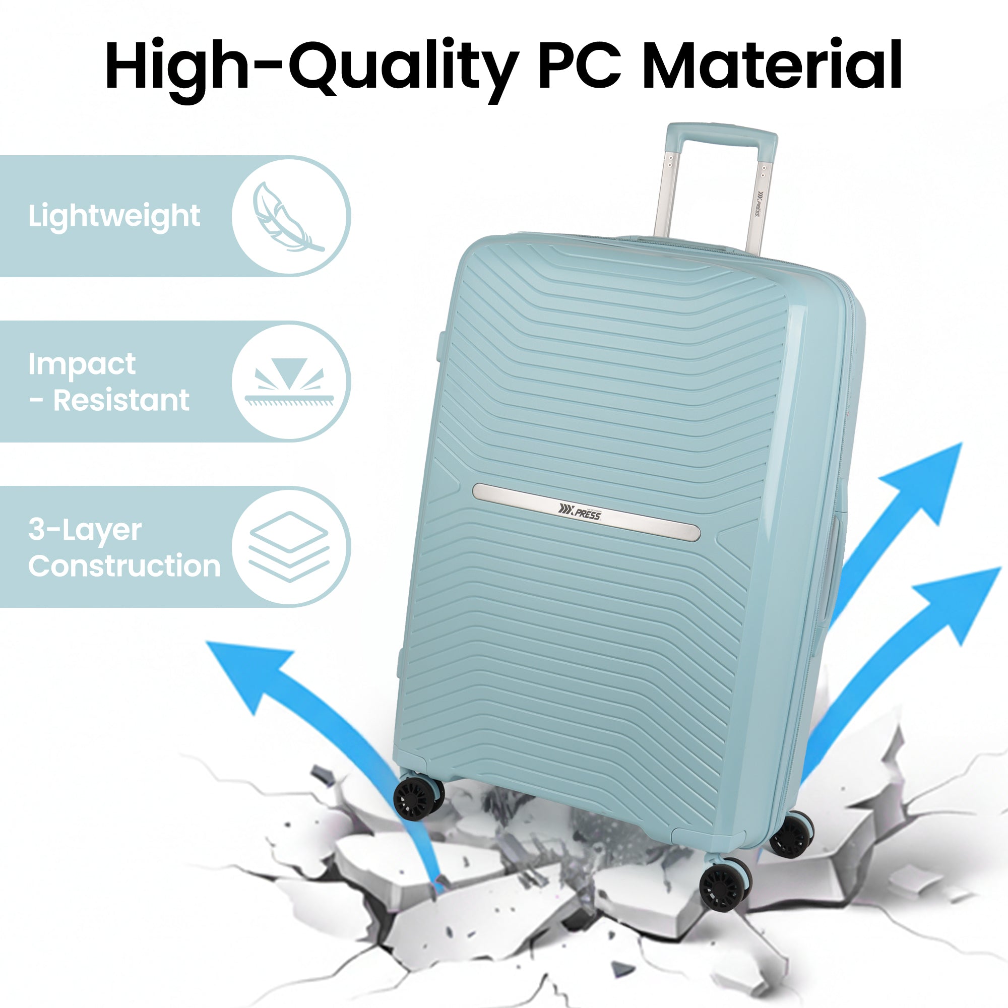 New York XPress 13804,3 Piece Luggage Set w/TSA LOCK,PC Hardside Suitcase Set w/Double Spinner Wheels,Expandable 20%,Luggage Sets,Lightweight Rolling Suitcase for Men/Women（20in/25in/29in）