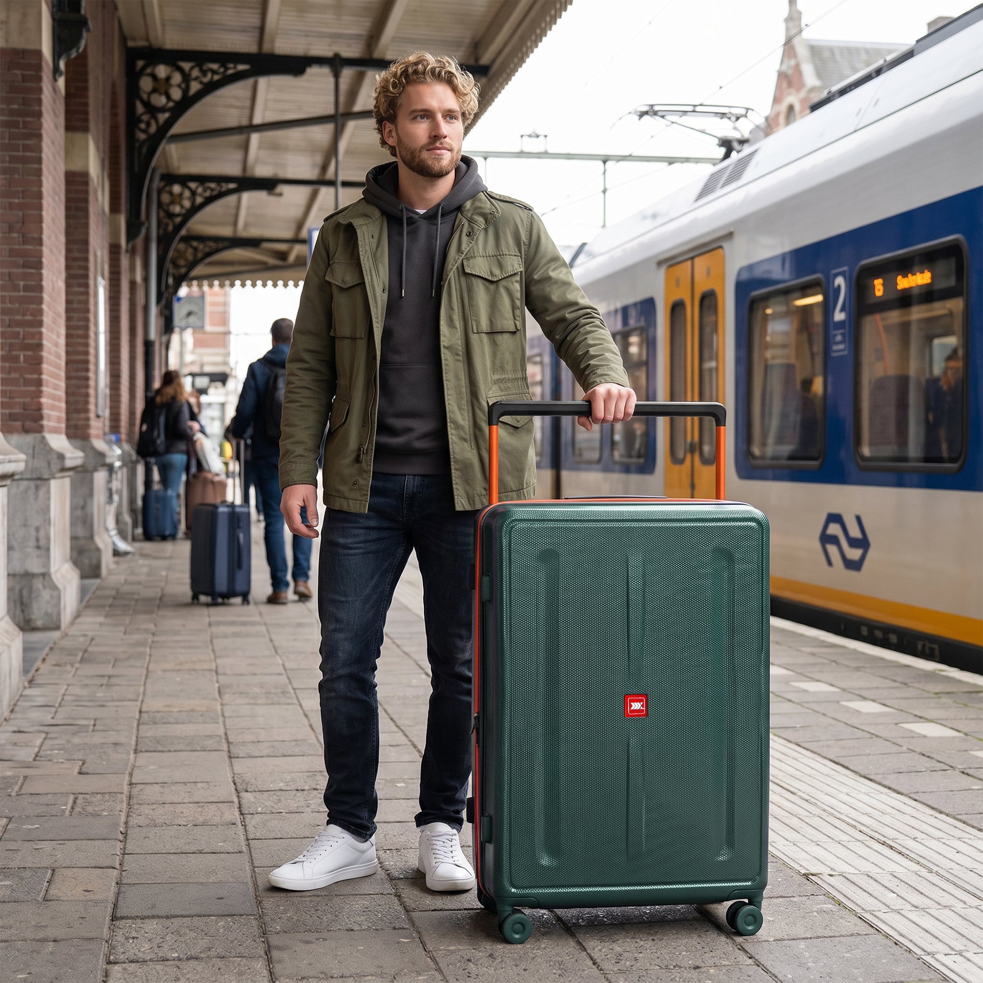 New York XPress LP-13803,3-Piece PC Hardshell Luggage, Expandable 20%, Spinner Wheels, TSA Lock, Wide Handle（20in/26in30in）