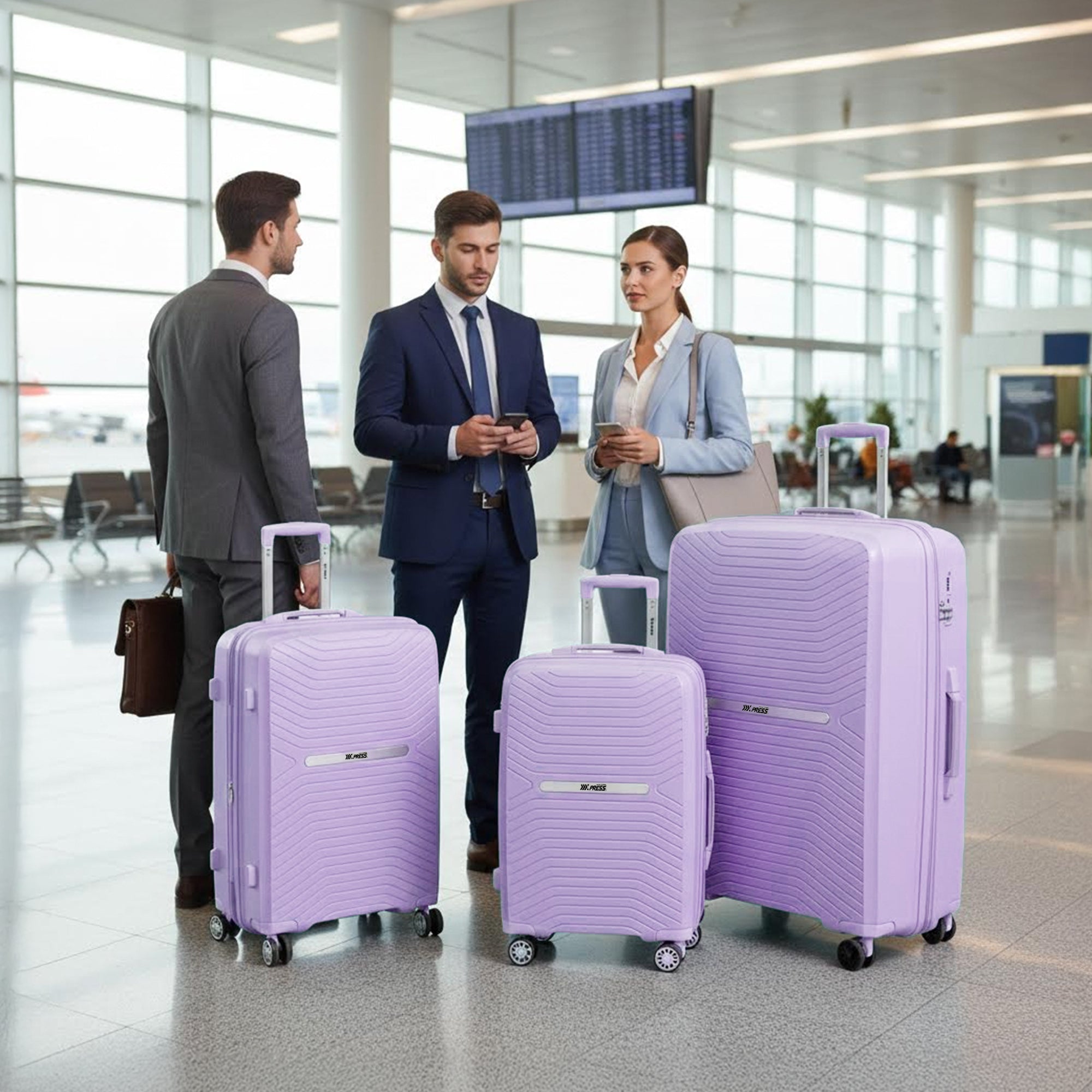 New York XPress 13804,3 Piece Luggage Set w/TSA LOCK,PC Hardside Suitcase Set w/Double Spinner Wheels,Expandable 20%,Luggage Sets,Lightweight Rolling Suitcase for Men/Women（20in/25in/29in）