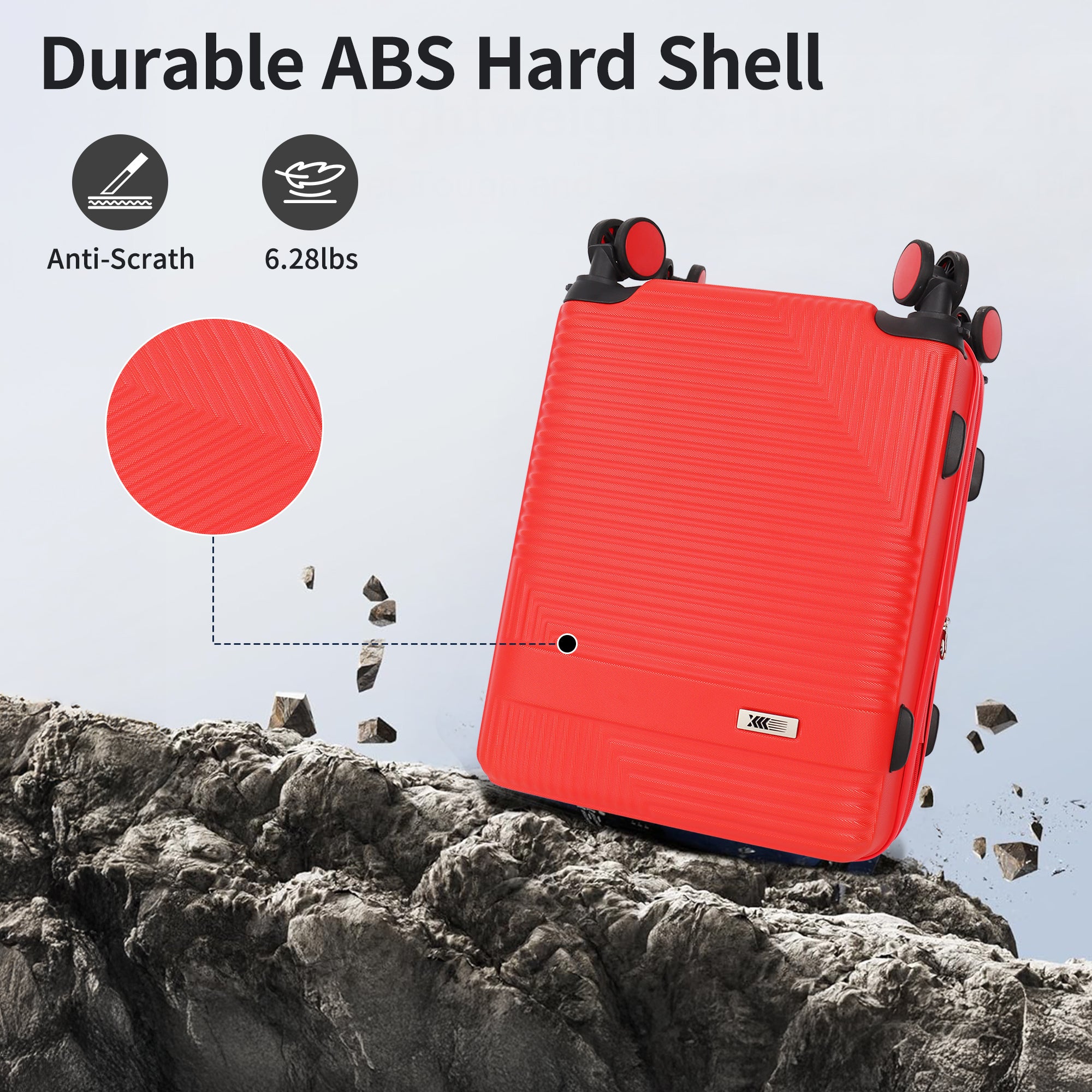 NEW YORK XPRESS WD-588-20" Hardside Carry-On Luggage for Airplane,Hardshell Suitcase with 8 Spinner Wheels