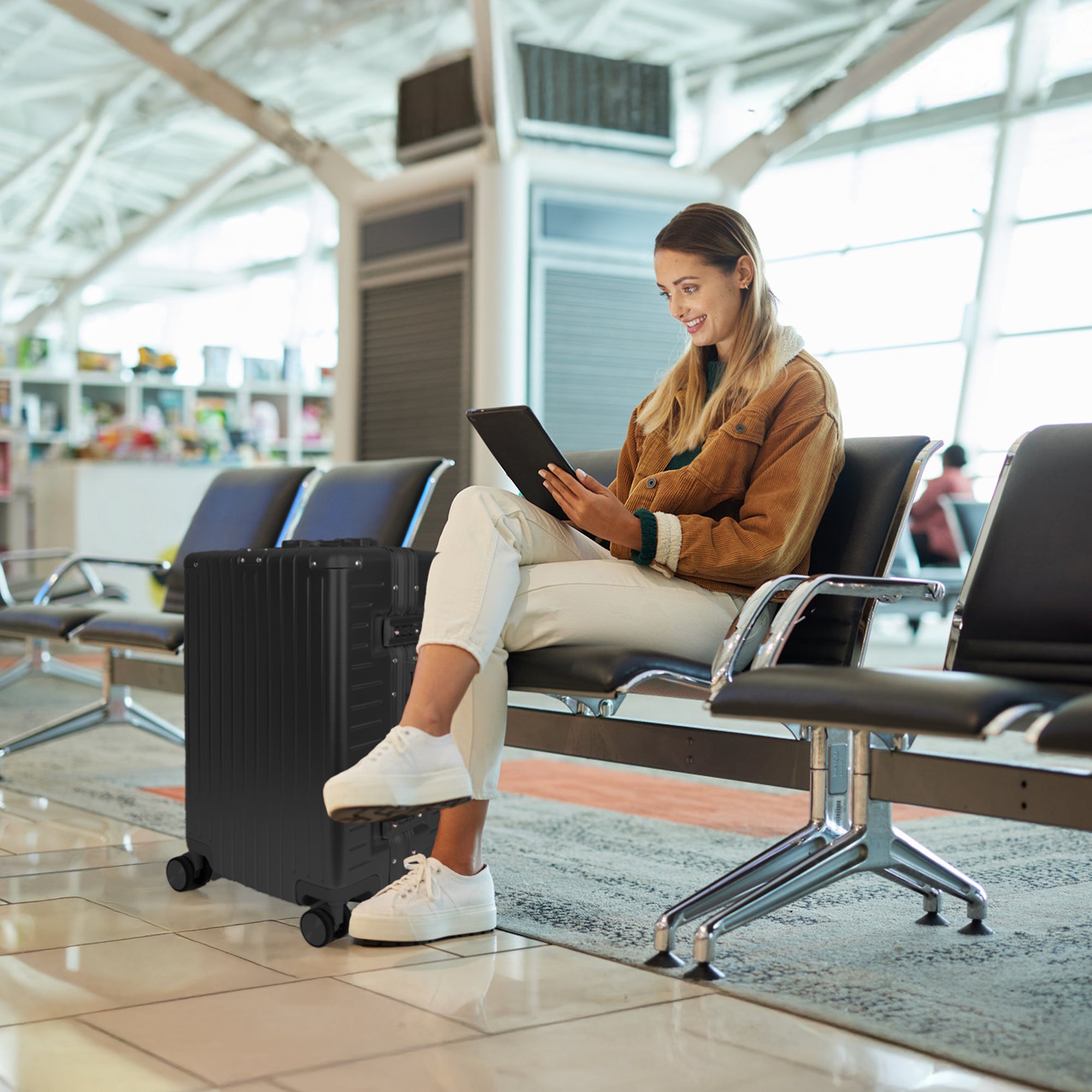 NEW YORK XPRESS Zipperless Luggage AL-12501,20in/30in,Aluminum Frame w/TSA LOCK w/Spinner Wheels