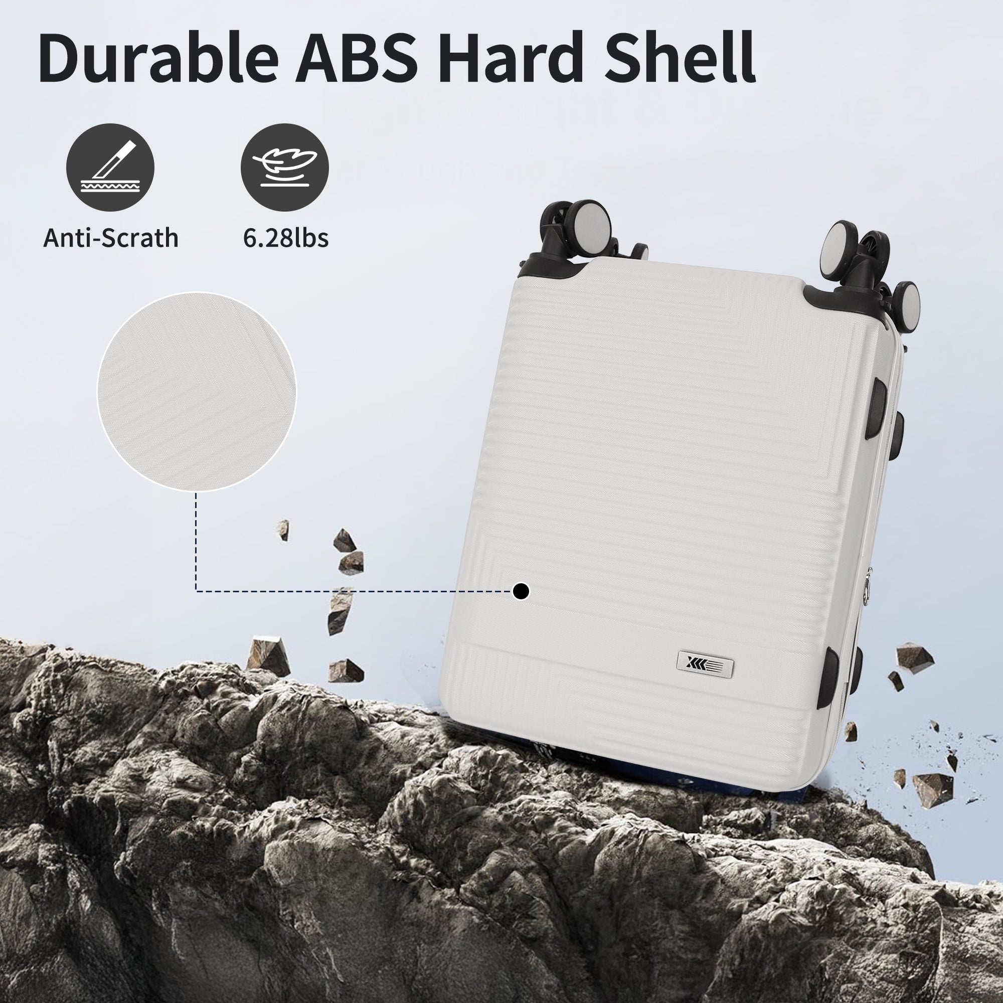 NEW YORK XPRESS WD-588-20" Hardside Carry-On Luggage for Airplane,Hardshell Suitcase with 8 Spinner Wheels