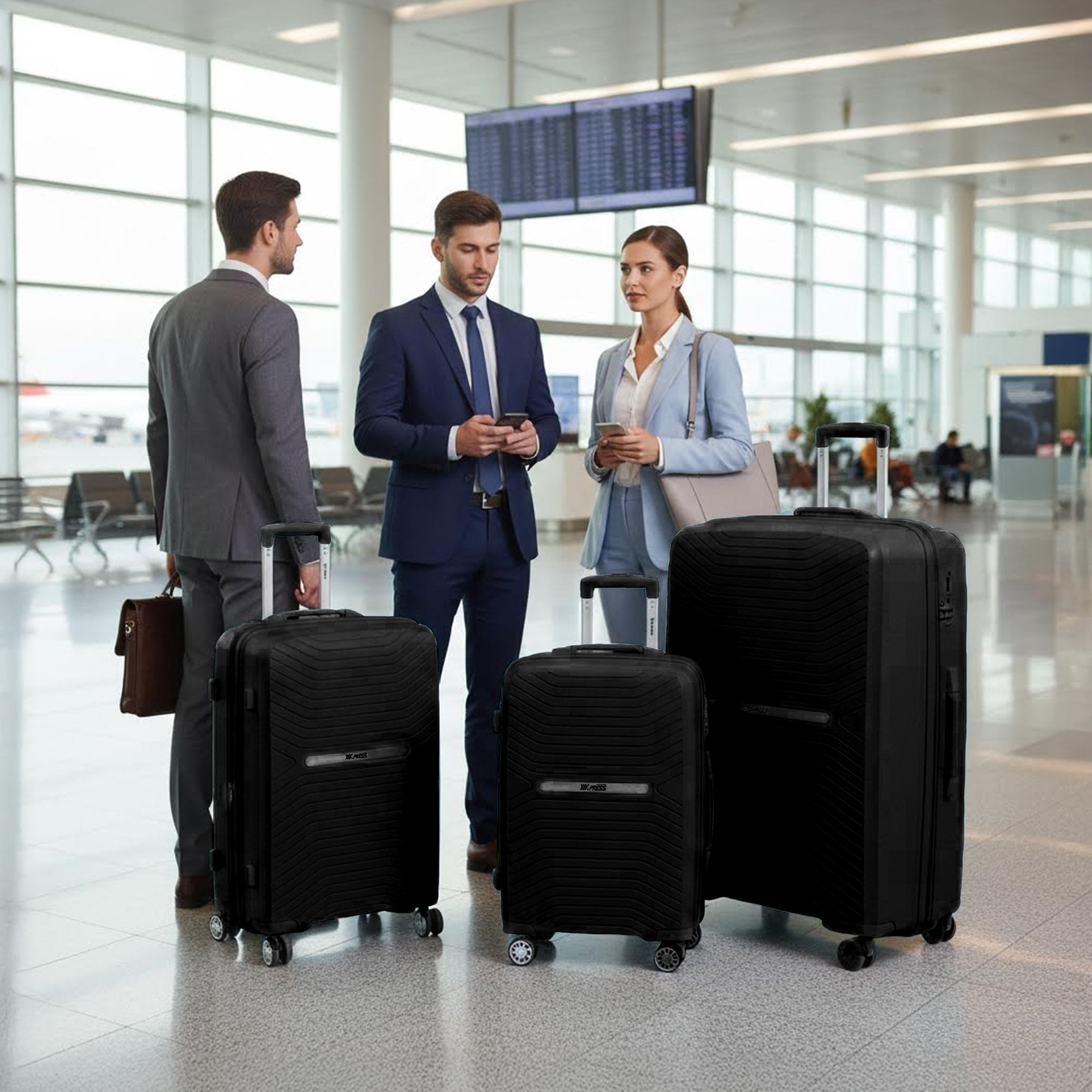 New York XPress 13804,3 Piece Luggage Set w/TSA LOCK,PC Hardside Suitcase Set w/Double Spinner Wheels,Expandable 20%,Luggage Sets,Lightweight Rolling Suitcase for Men/Women（20in/25in/29in）