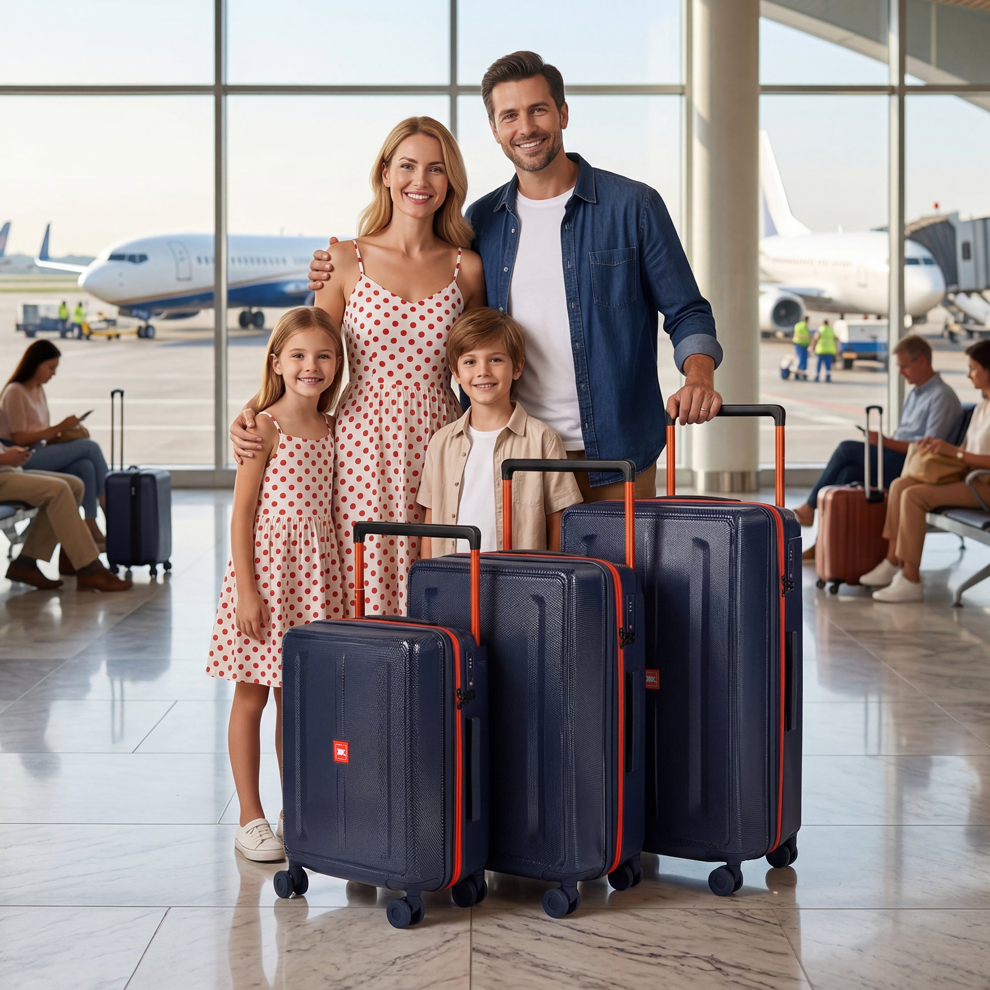 New York XPress LP-13803,3-Piece PC Hardshell Luggage, Expandable 20%, Spinner Wheels, TSA Lock, Wide Handle（20in/26in30in）