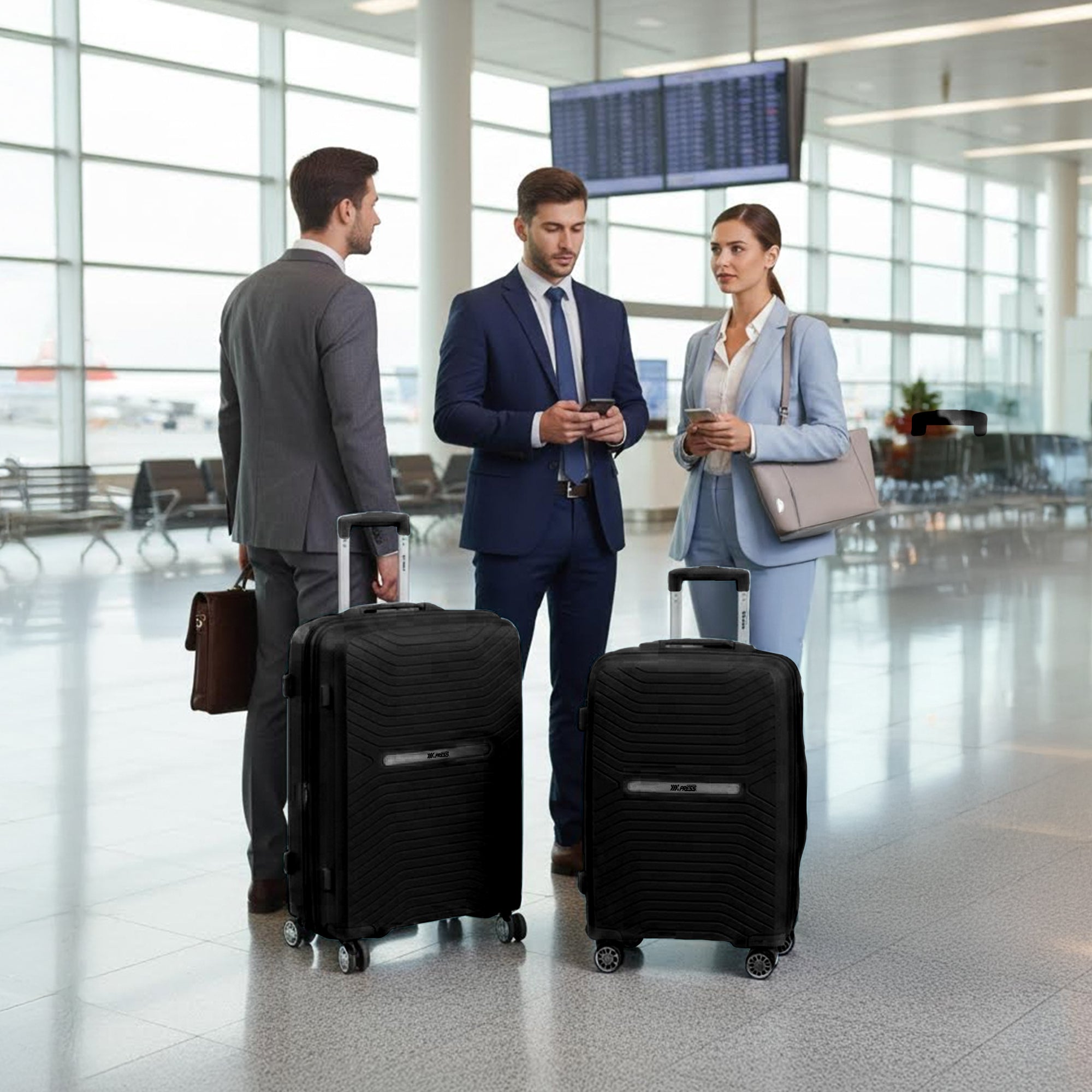 New York XPress 13804,3 Piece Luggage Set w/TSA LOCK,PC Hardside Suitcase Set w/Double Spinner Wheels,Expandable 20%,Luggage Sets,Lightweight Rolling Suitcase for Men/Women（20in/25in/29in）