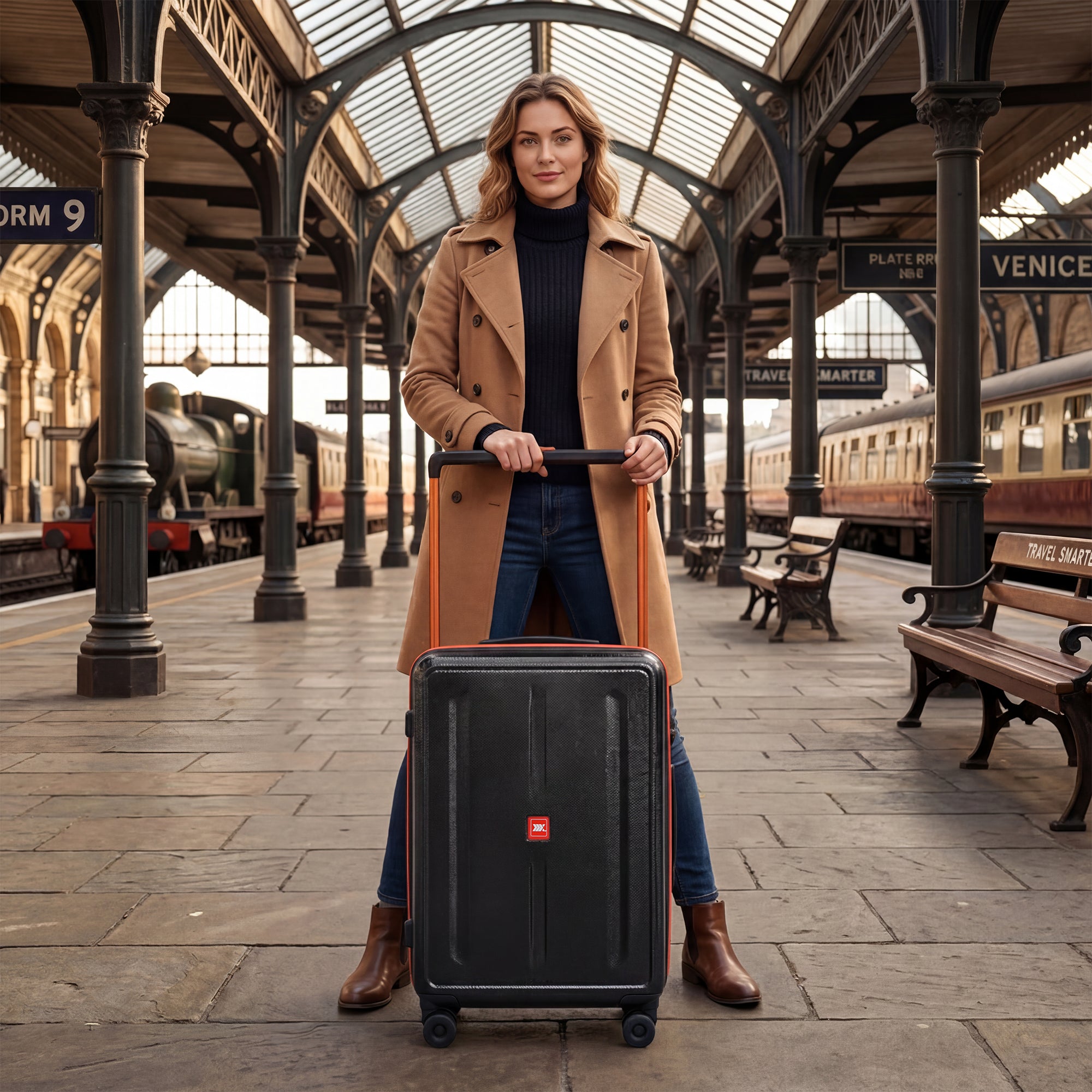 New York XPress LP-13803,3-Piece PC Hardshell Luggage, Expandable 20%, Spinner Wheels, TSA Lock, Wide Handle（20in/26in30in）