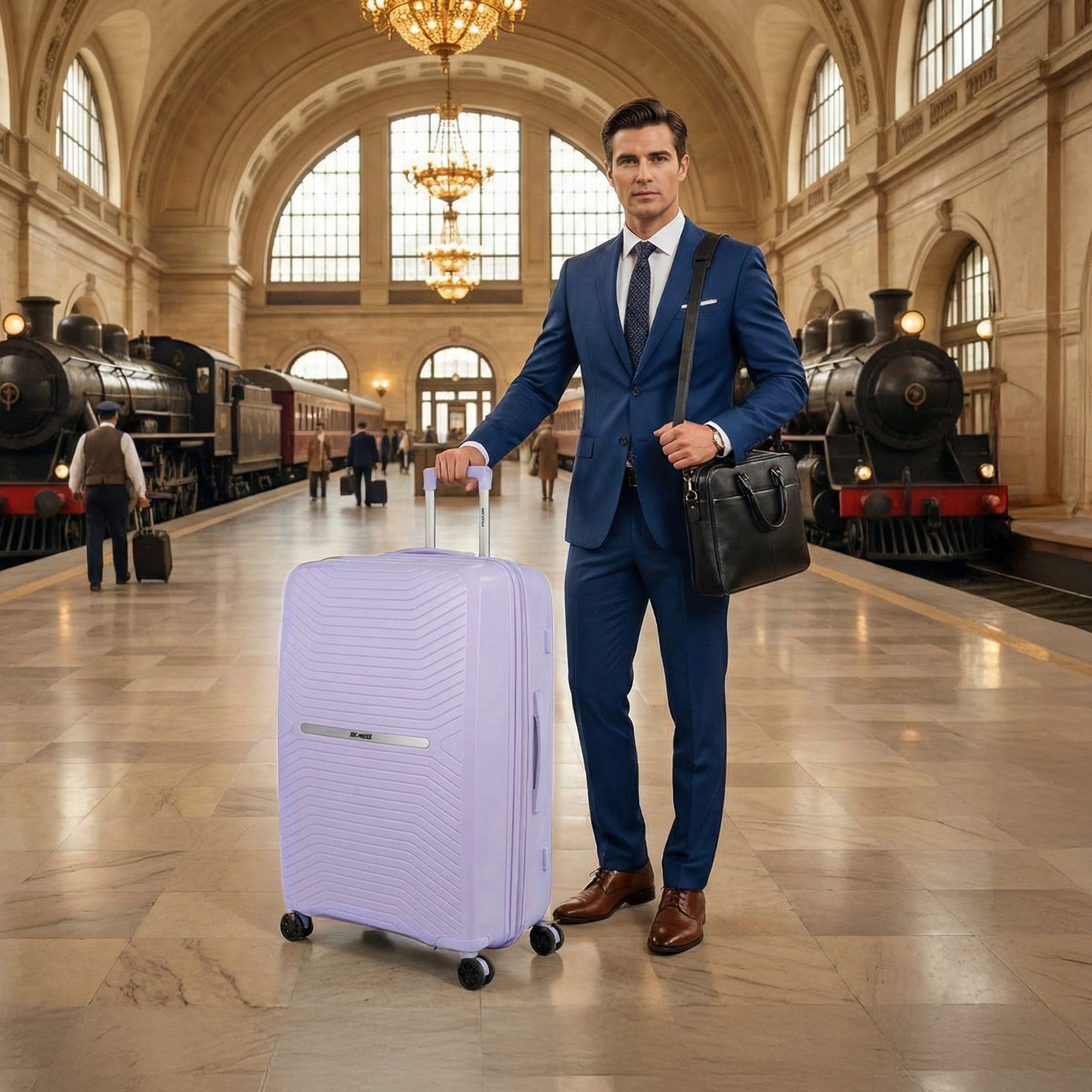 New York XPress 13804,3 Piece Luggage Set w/TSA LOCK,PC Hardside Suitcase Set w/Double Spinner Wheels,Expandable 20%,Luggage Sets,Lightweight Rolling Suitcase for Men/Women（20in/25in/29in）
